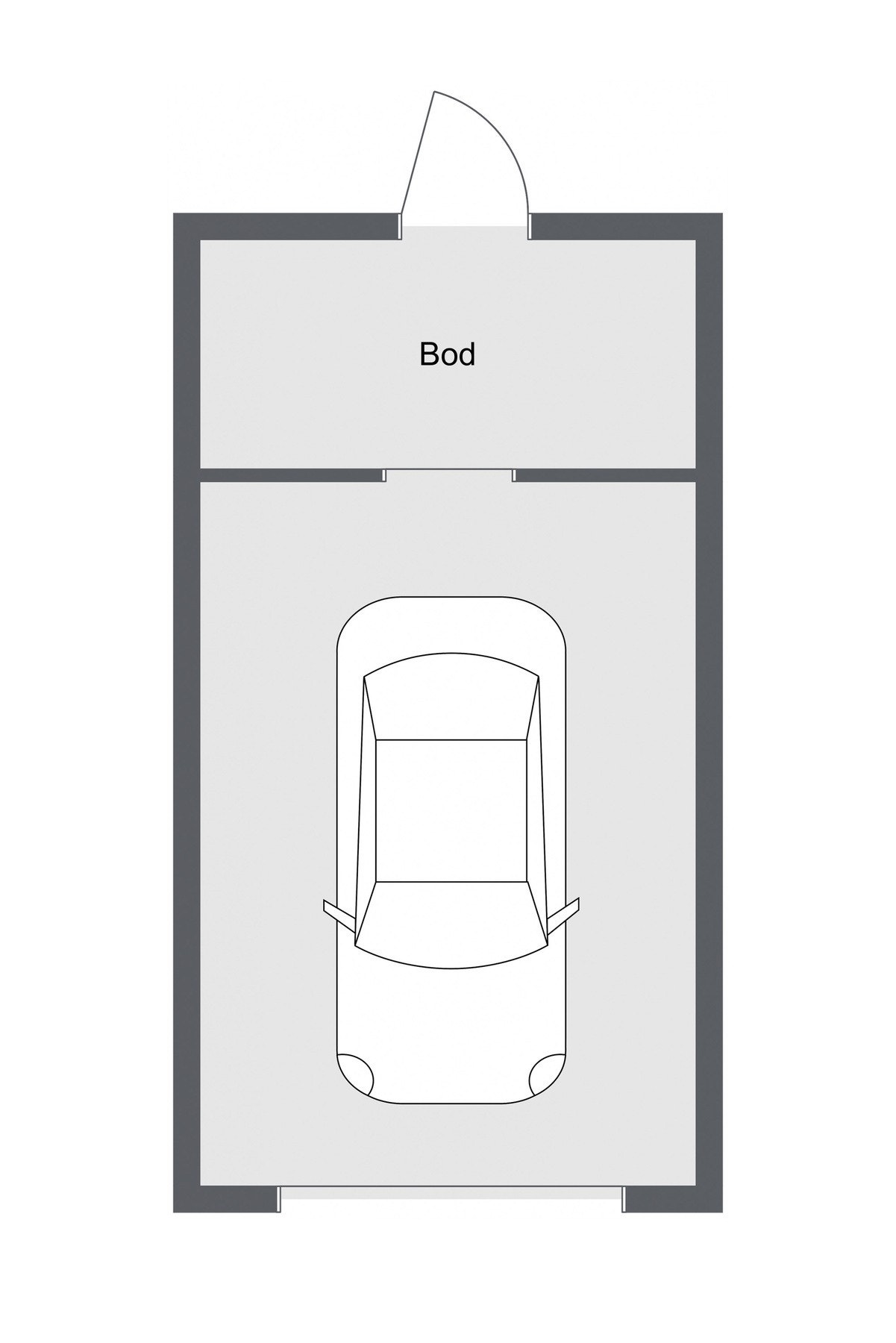 Garasje med praktisk bod. Galleribilde