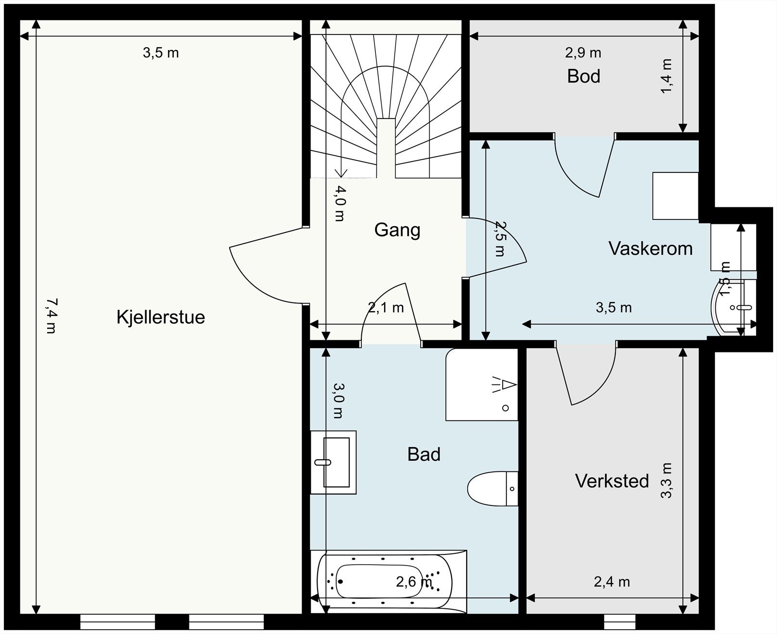 Plantegning kjeller Galleribilde