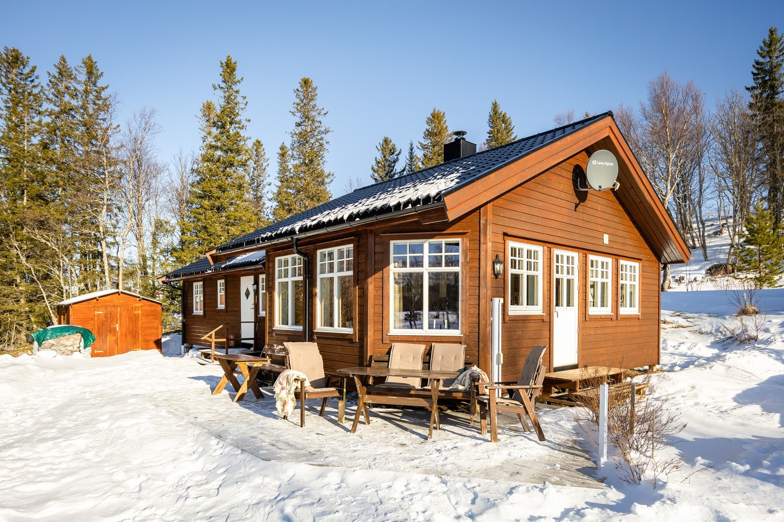 Hytta ble rehabilitert og påbygd i 2013. Galleribilde