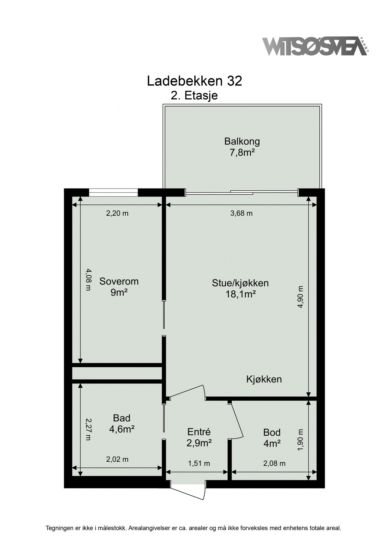 Planskisse for Ladebekken 32 - 2.etasje Galleribilde