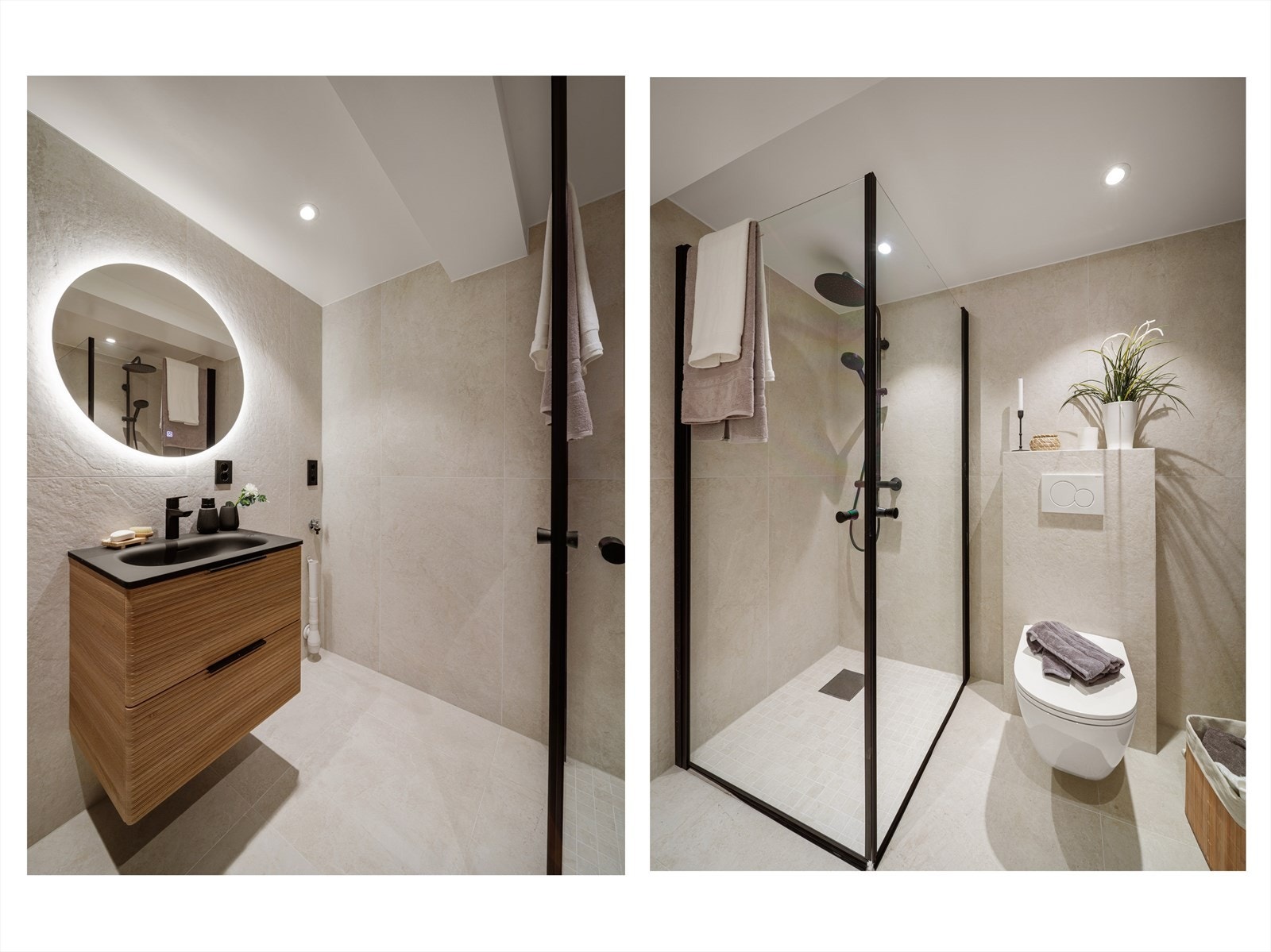 Badet i underetasjen er av god størrelse og har også opplegg for vaskemaskin. Galleribilde