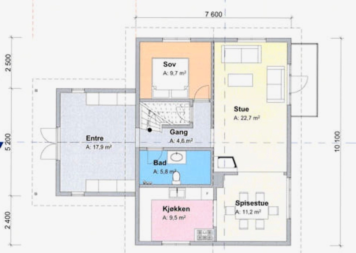 Planløsning 1.etg. Galleribilde