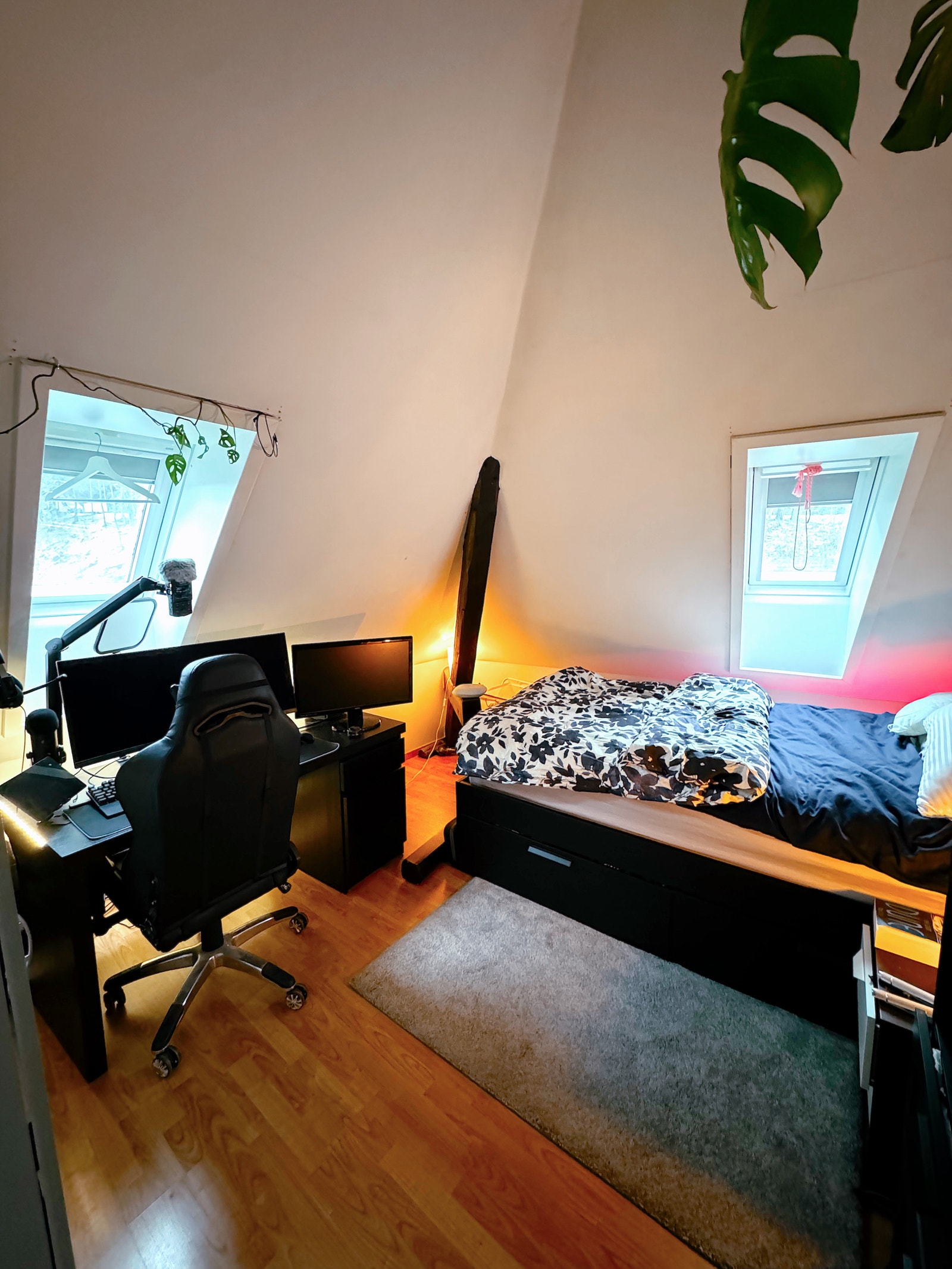 Store soverom, med plass til seng og arbeidspult Galleribilde