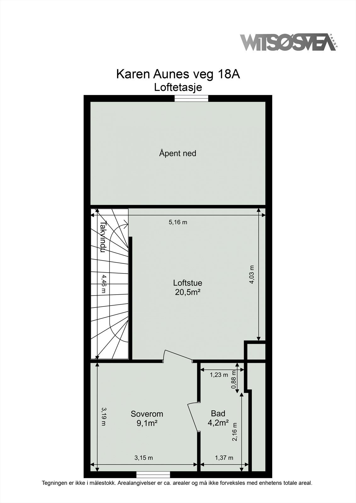 Planskisse loft. Skulle ikke oppsatt visningstidspunkt passe - ta kontakt med megler på 476 88 491, så finner vi en løsning. Galleribilde