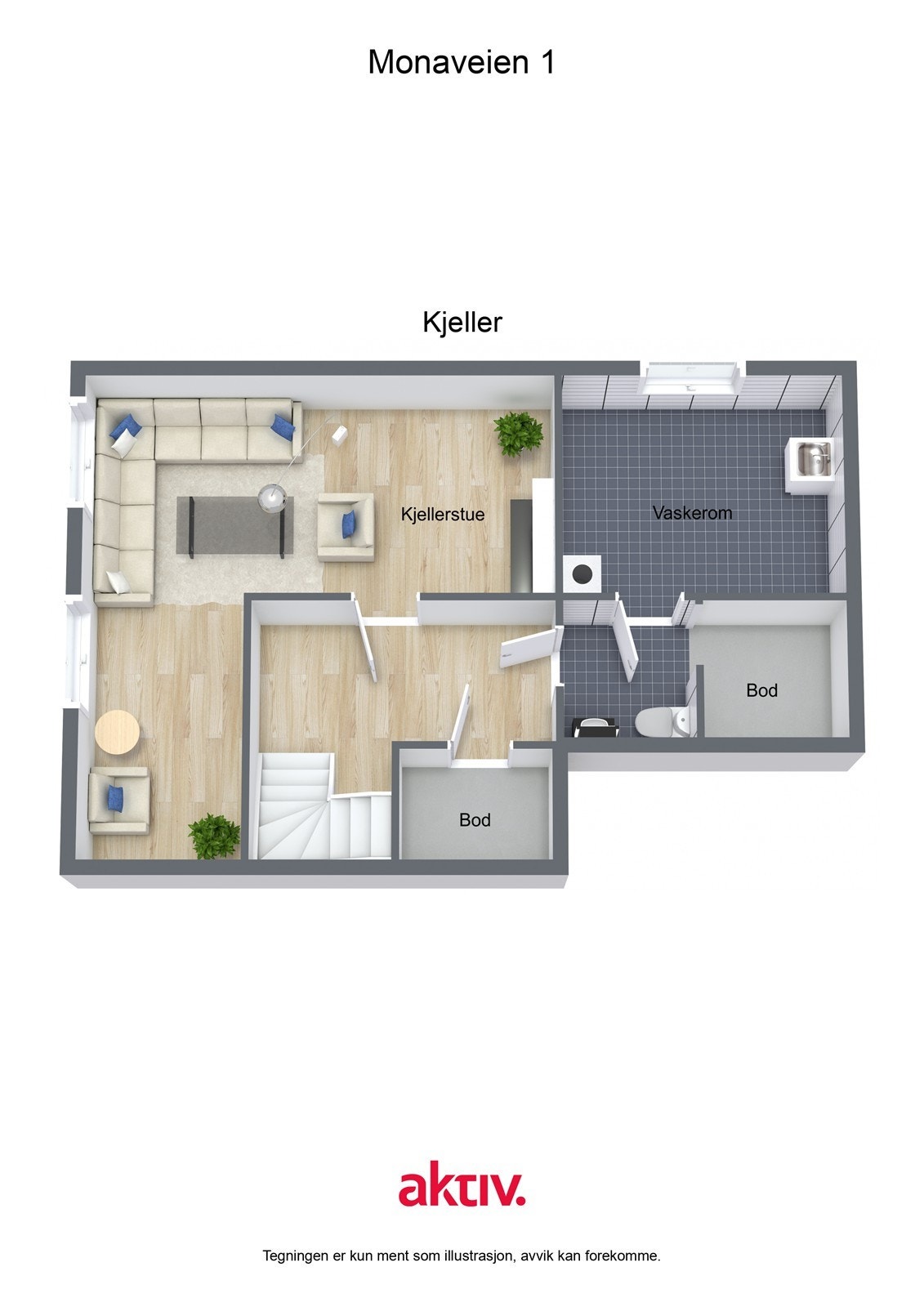 Plantegning kjeller. Galleribilde