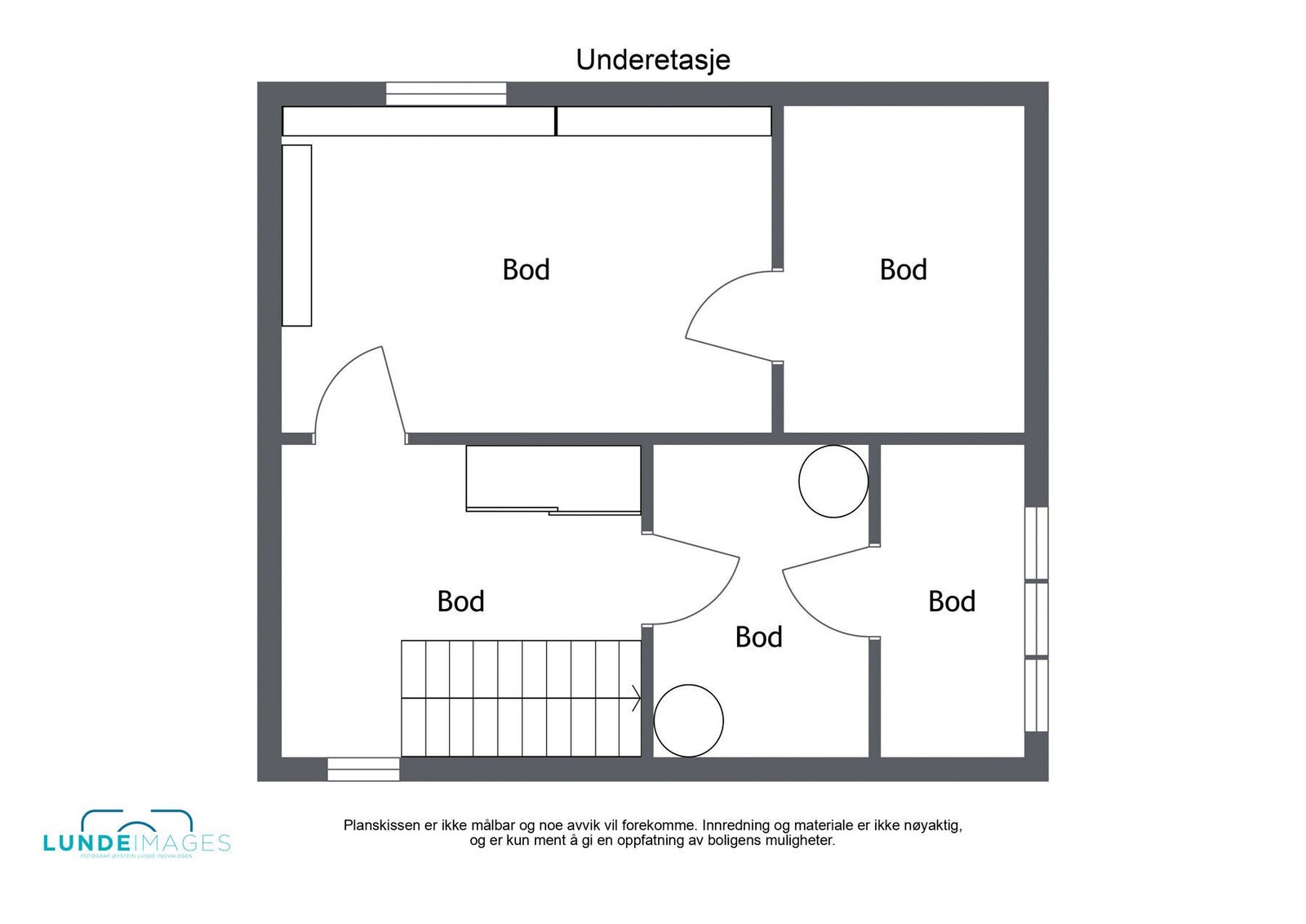 underetasje plantegning - ikke målbar Galleribilde