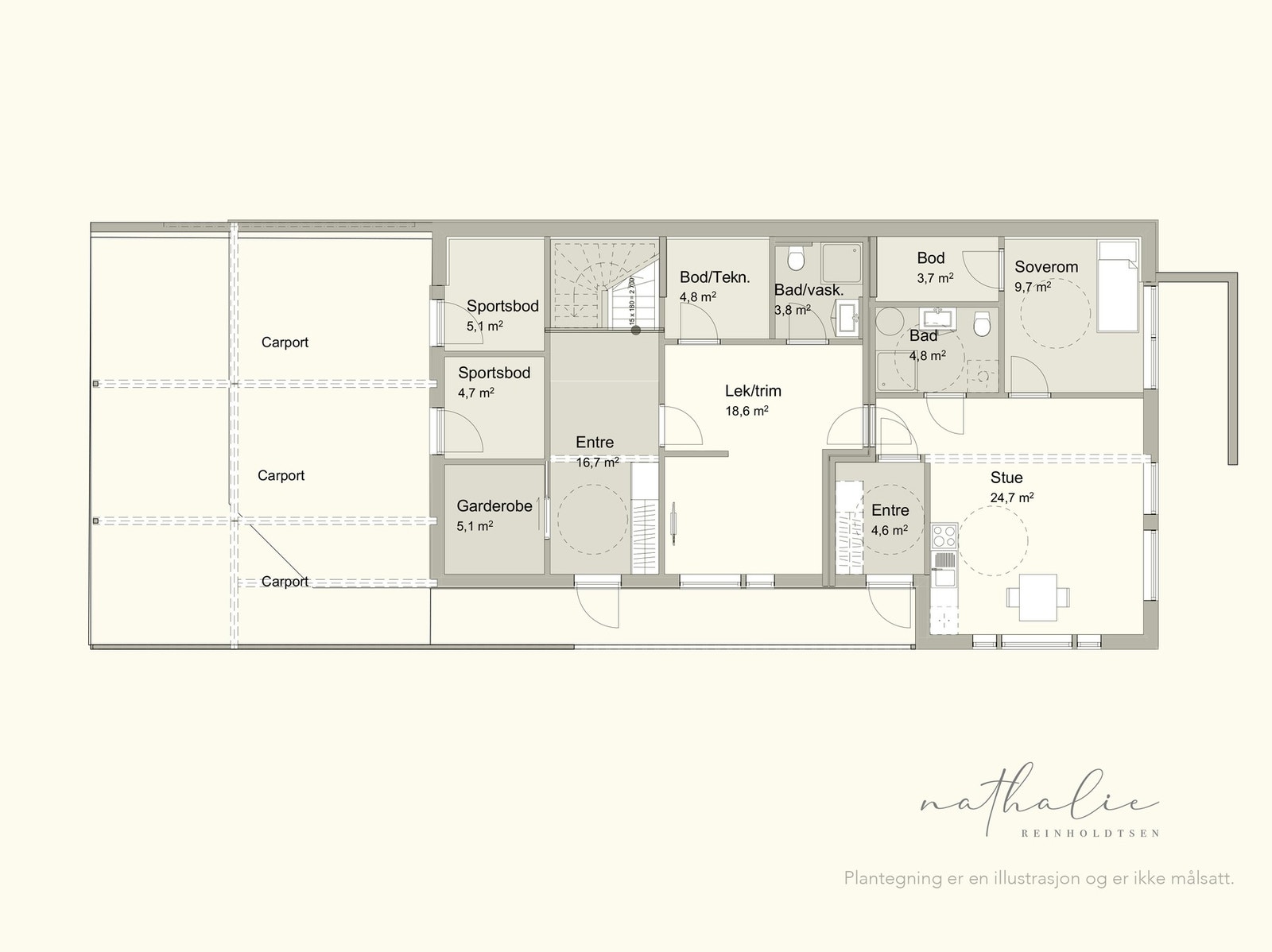 Plantegning underetasje. Galleribilde