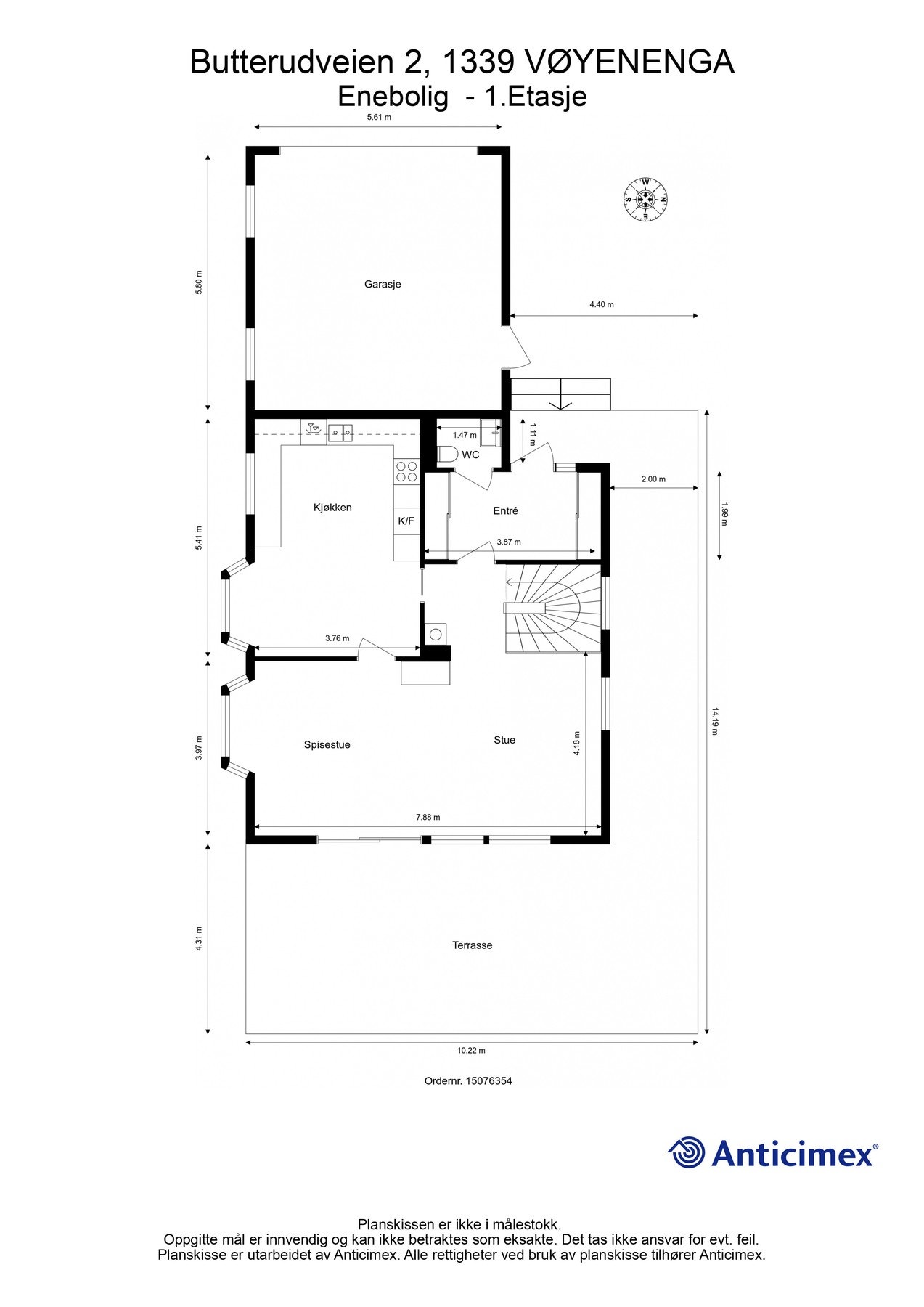Plantegning 1. etasje Galleribilde