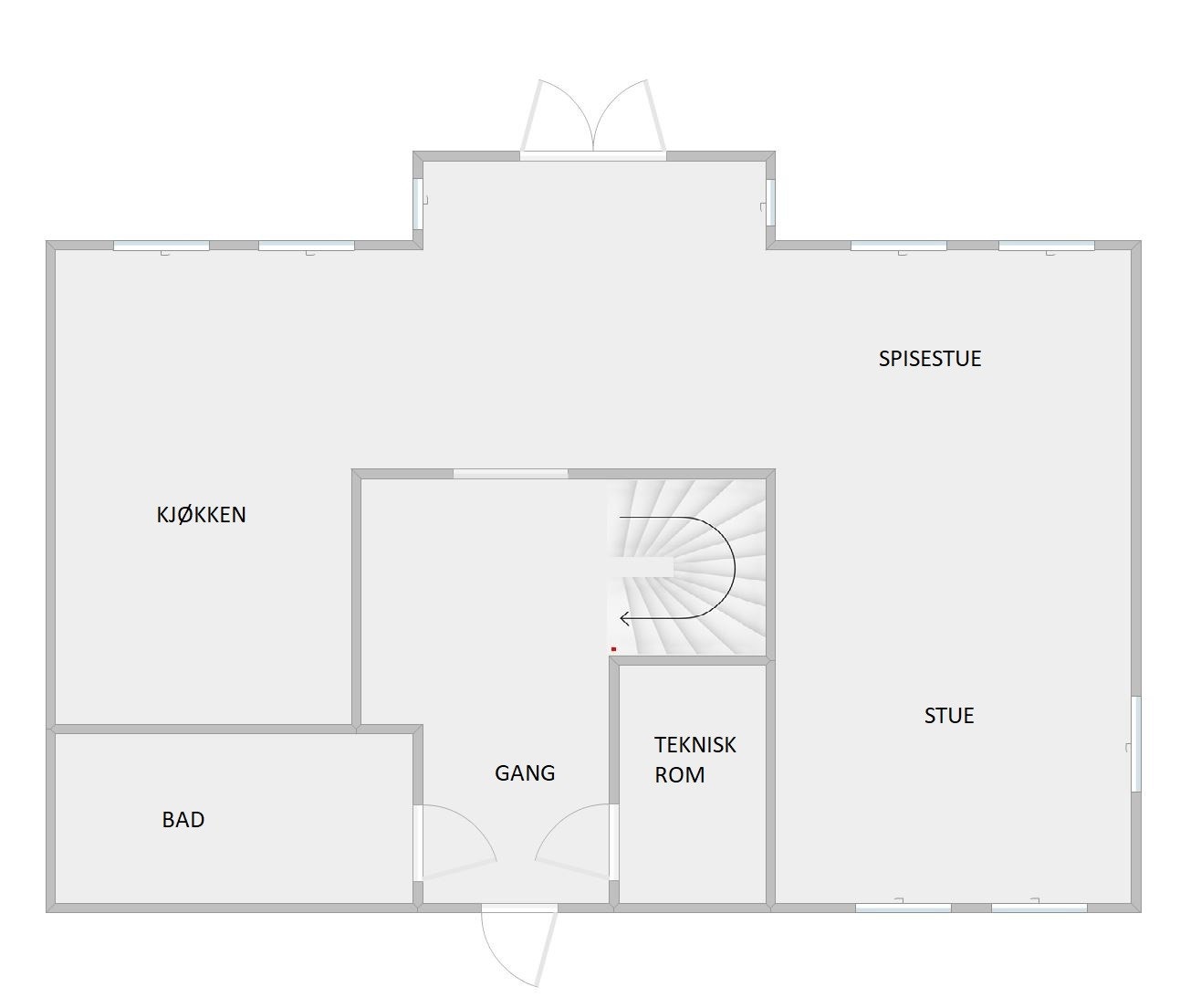 Plantegning 1. etasje. Galleribilde