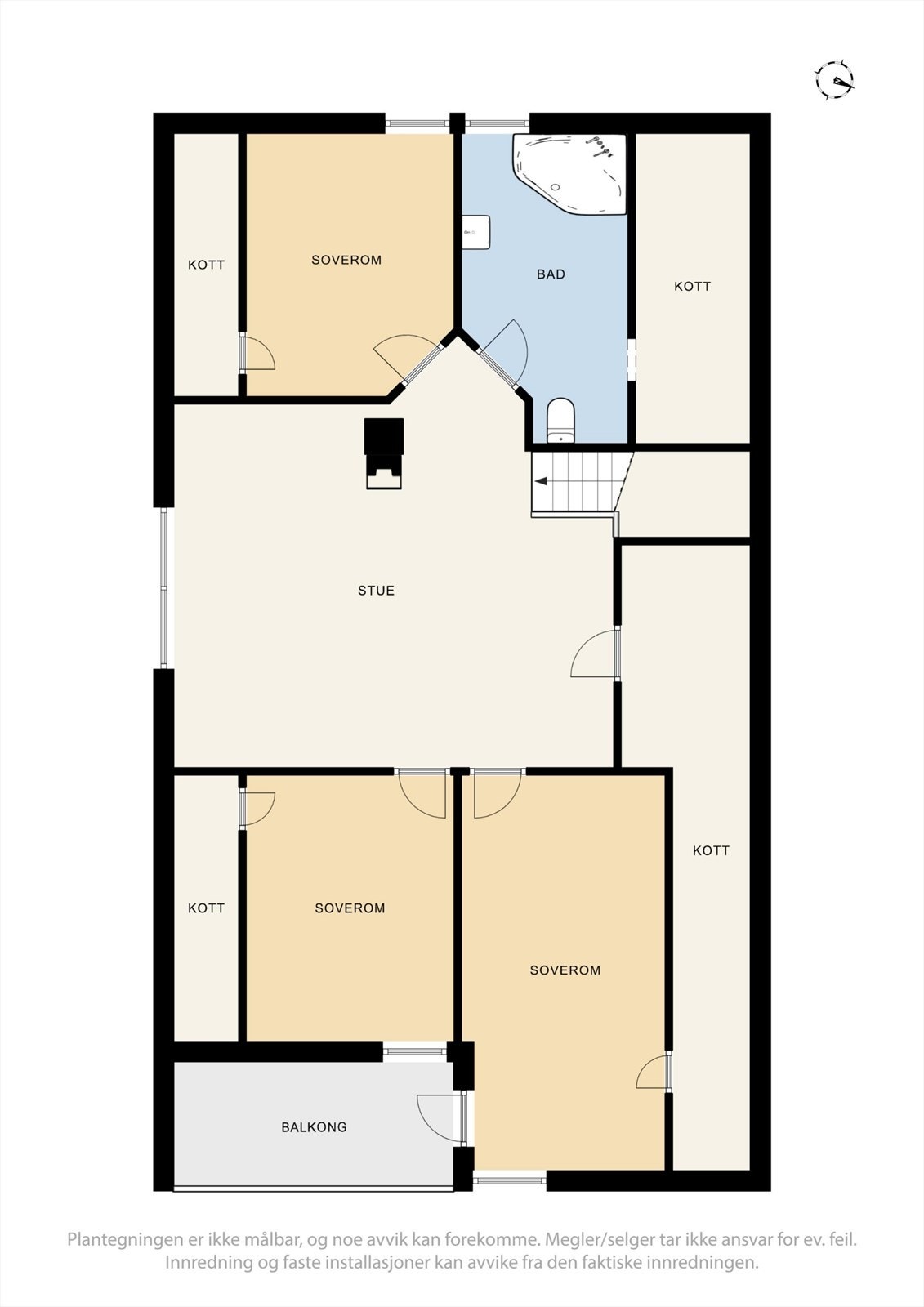 Plantegning 2. etasje våningshus. Galleribilde