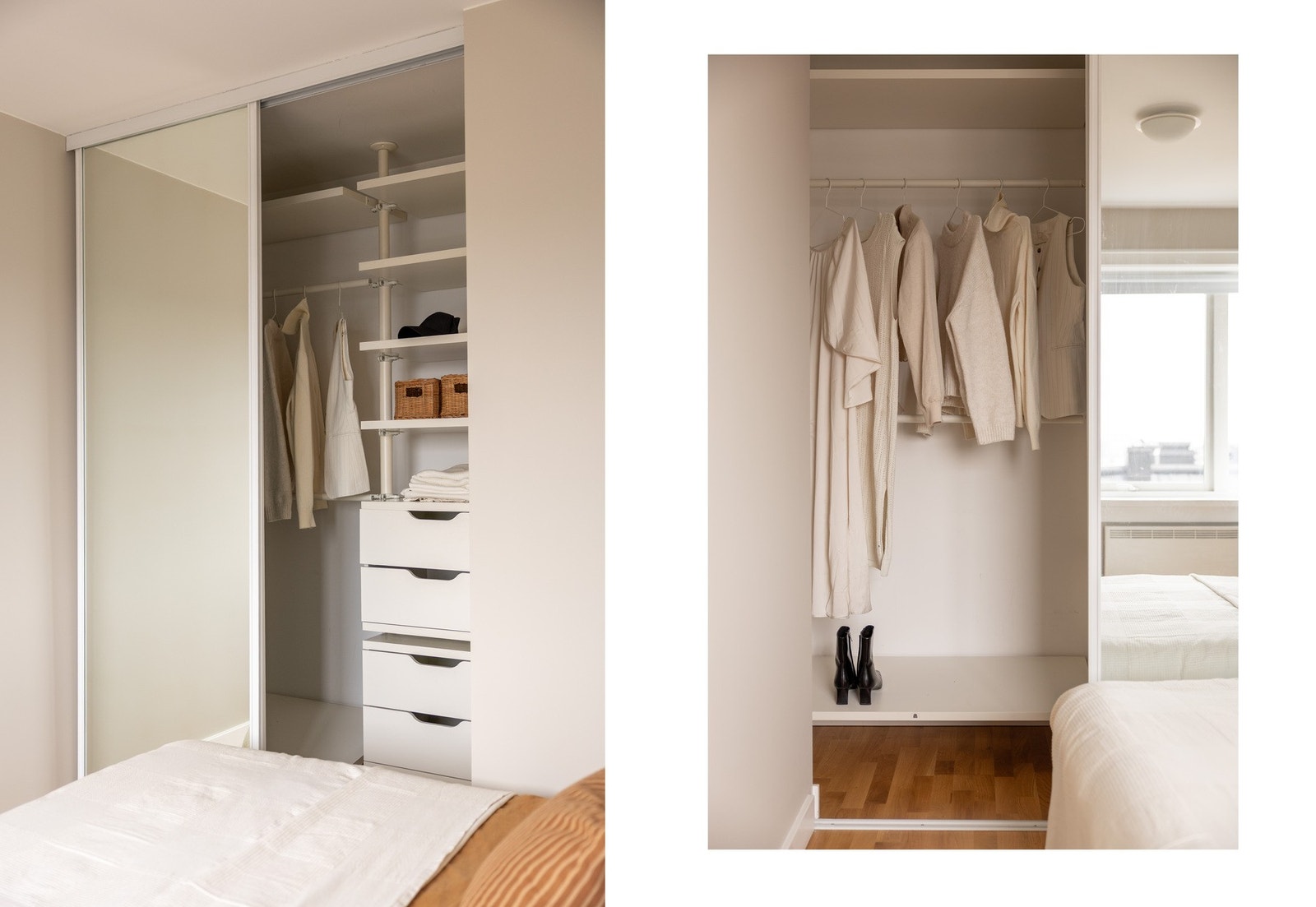 Hovedsoverom innredet med praktisk garderobeløsning. Galleribilde