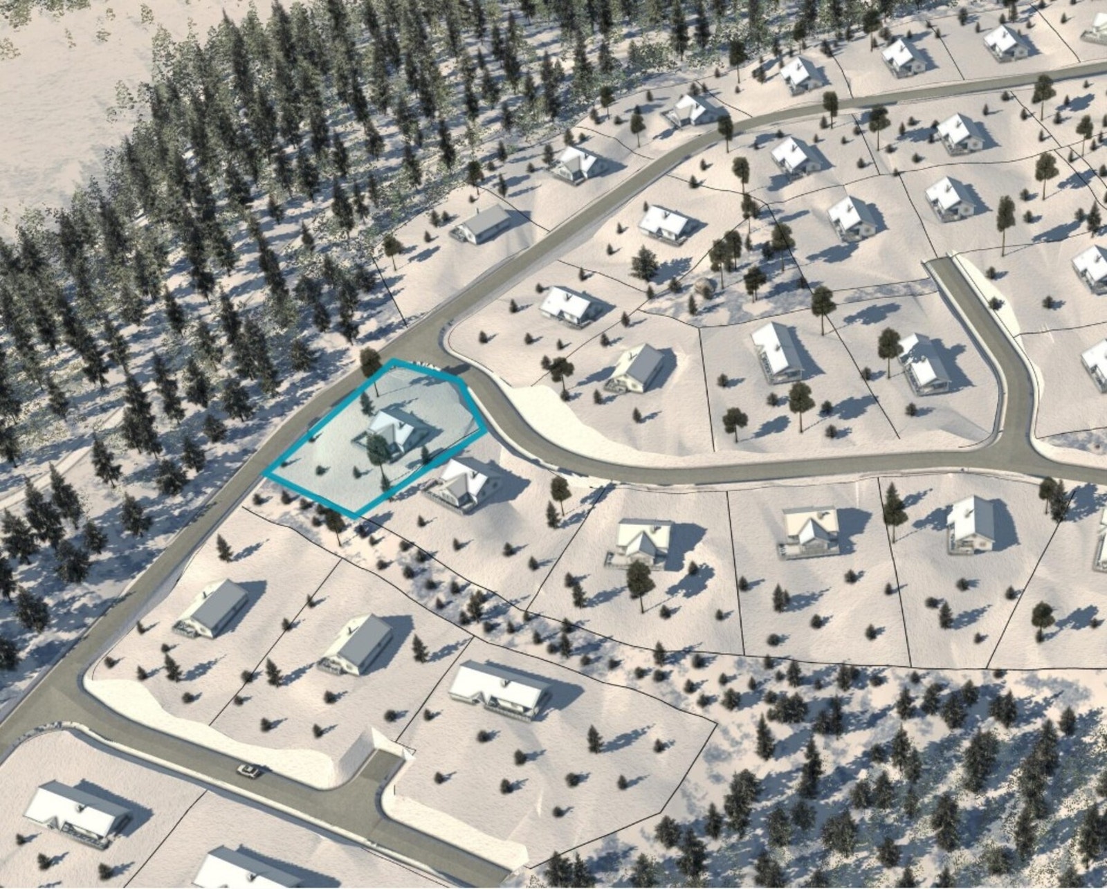 Tomt 1 Tjennstuåsen markert Galleribilde