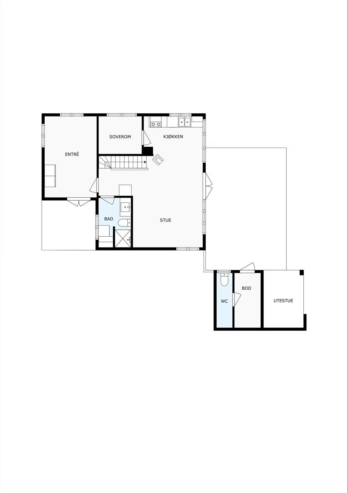 Plantegning 1. etasje. Galleribilde