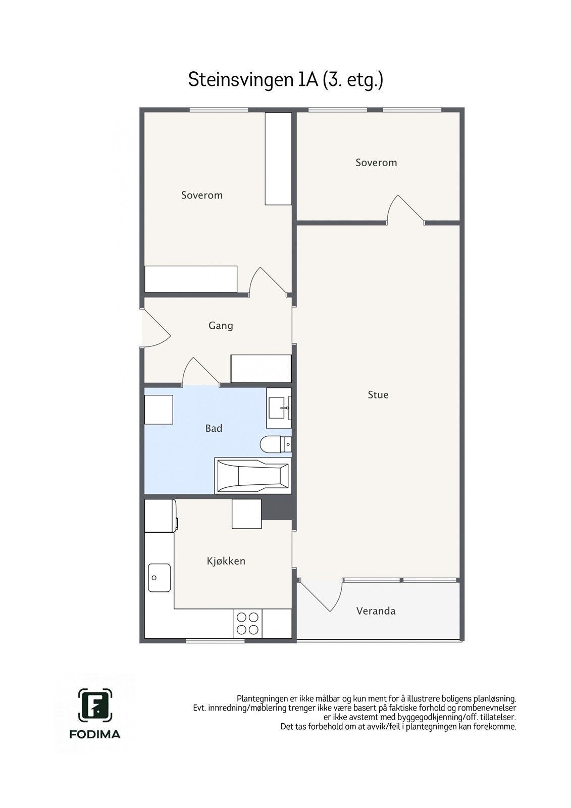 Steinsvingen 1A - 2D - Steinsvingen 1A (3. etg.) - Letterhead Galleribilde