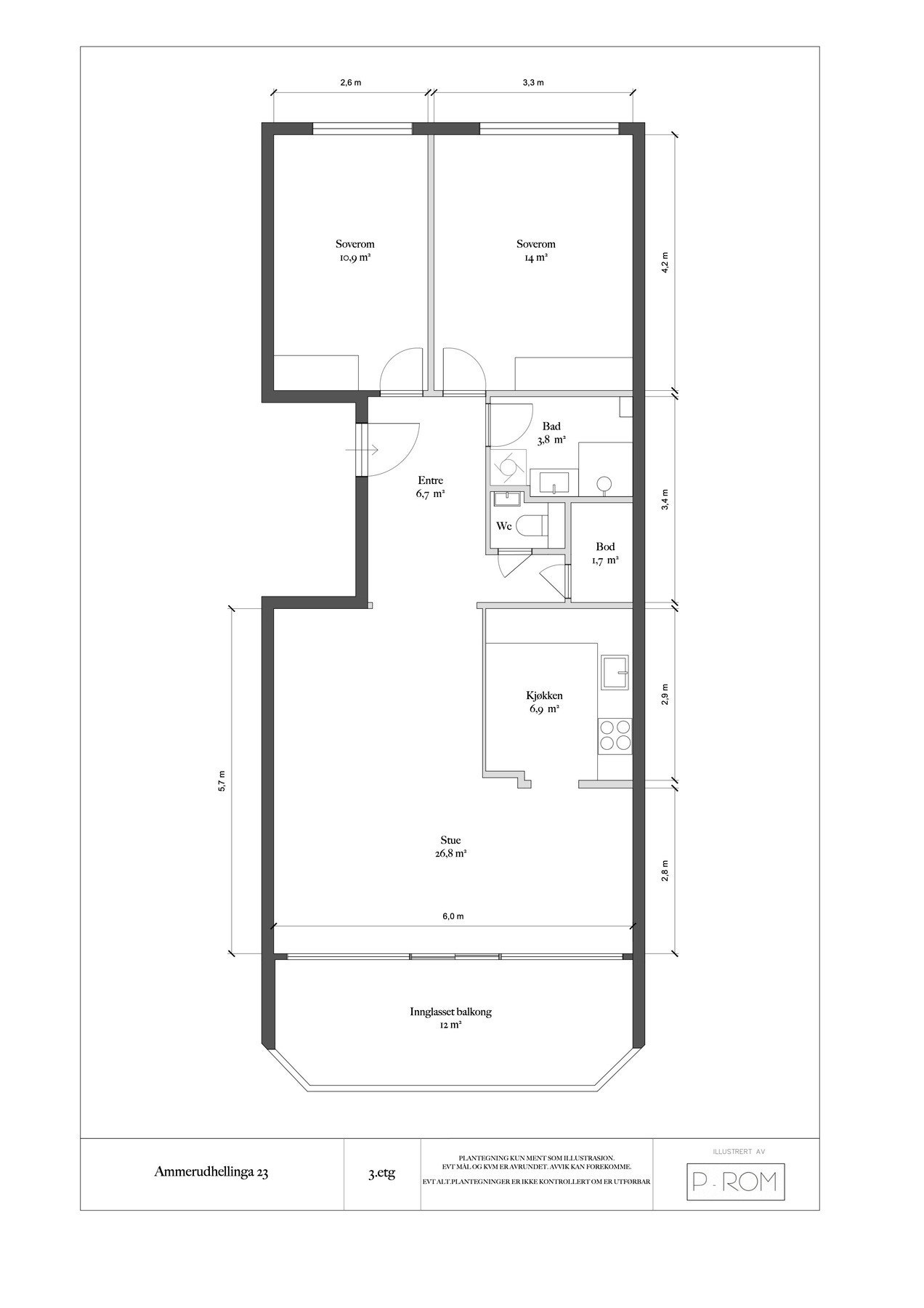 Plantegning for 3.etg Galleribilde