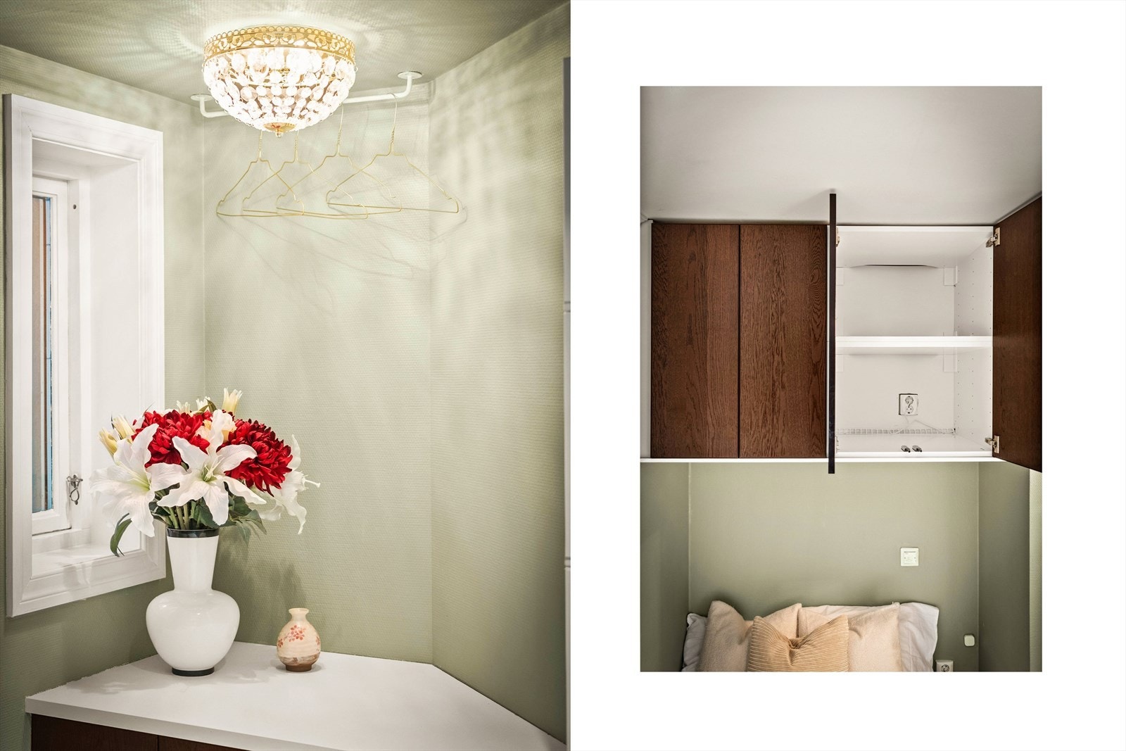 Praktiske oppbevaringsløsninger gjør det enkelt å holde orden på klær og andre eiendeler. Galleribilde