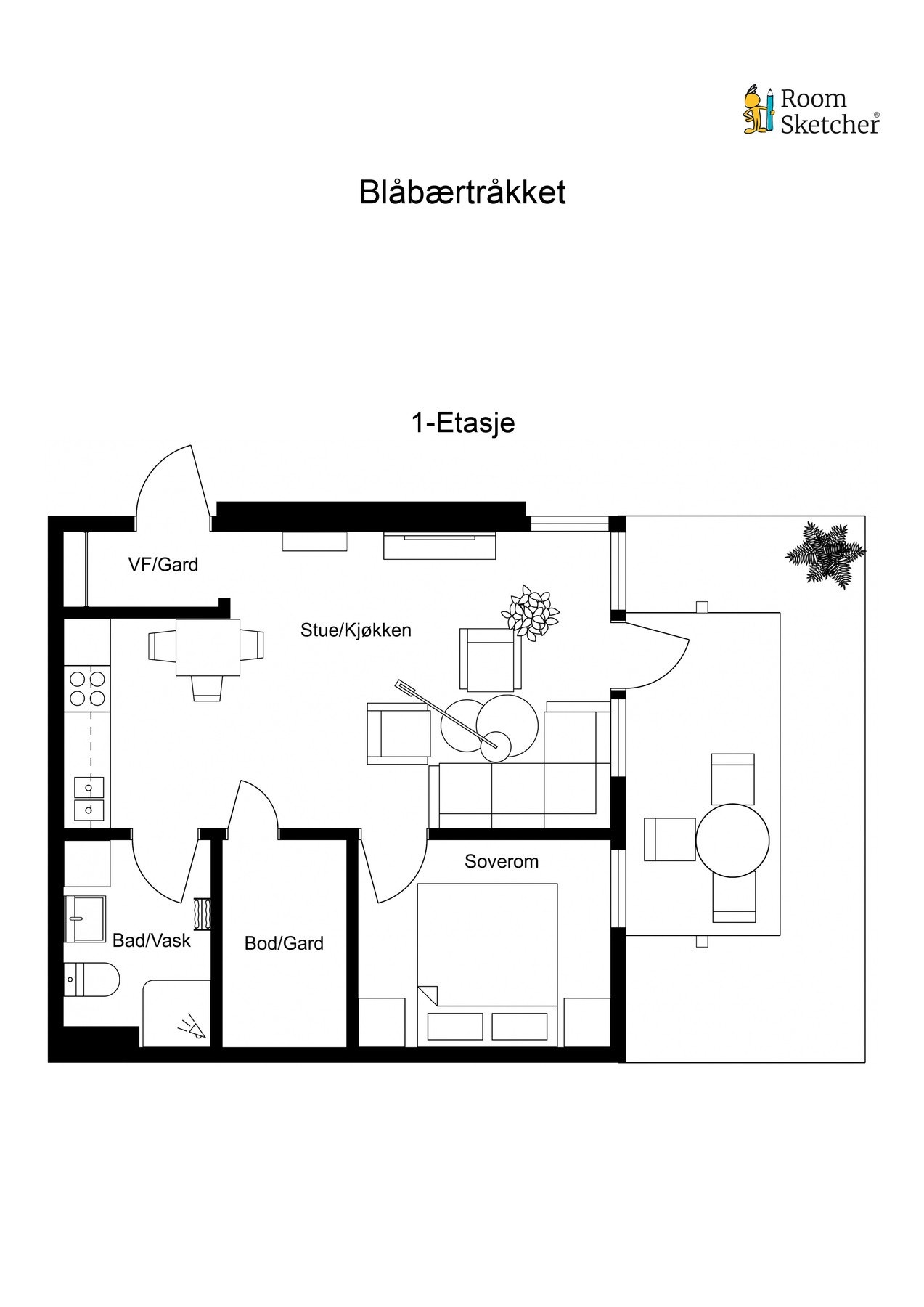 Plantegning -
Blåbærtråkket 23A Galleribilde
