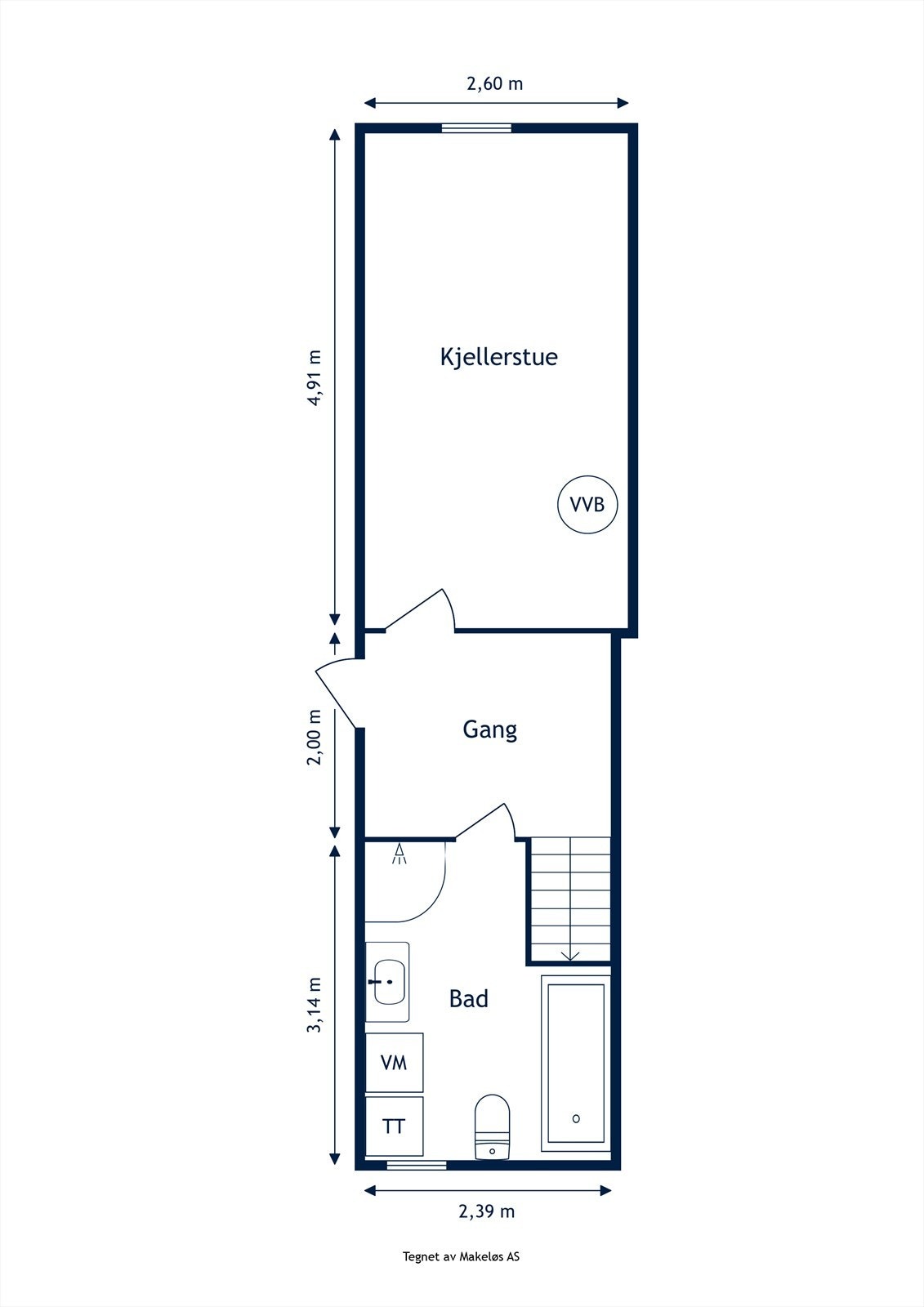 Plantegning kjeller. Galleribilde
