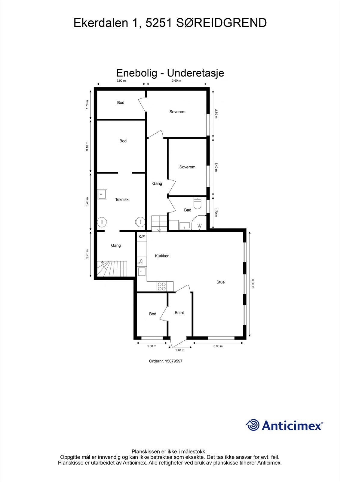 Plantegning underetasje. Galleribilde