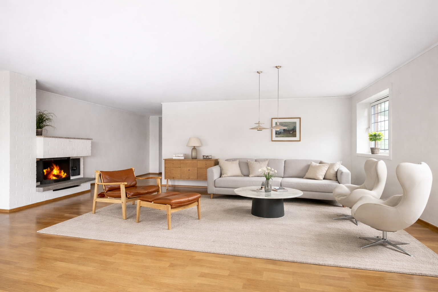 Illustrasjonsbilde. Bildet er digitalt bearbeidet ved bruk av kunstig intelligens (AI) og viser en mulig møblering. Avvik i detaljer og proporsjoner kan forekomme. Galleribilde