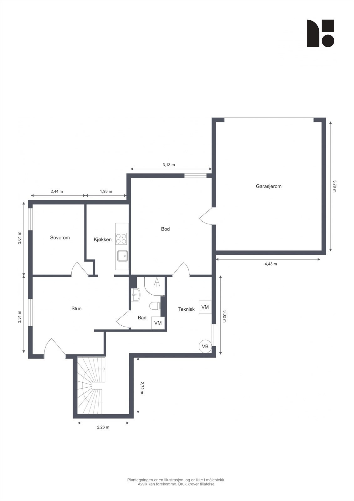 Plantegning kjeller Galleribilde