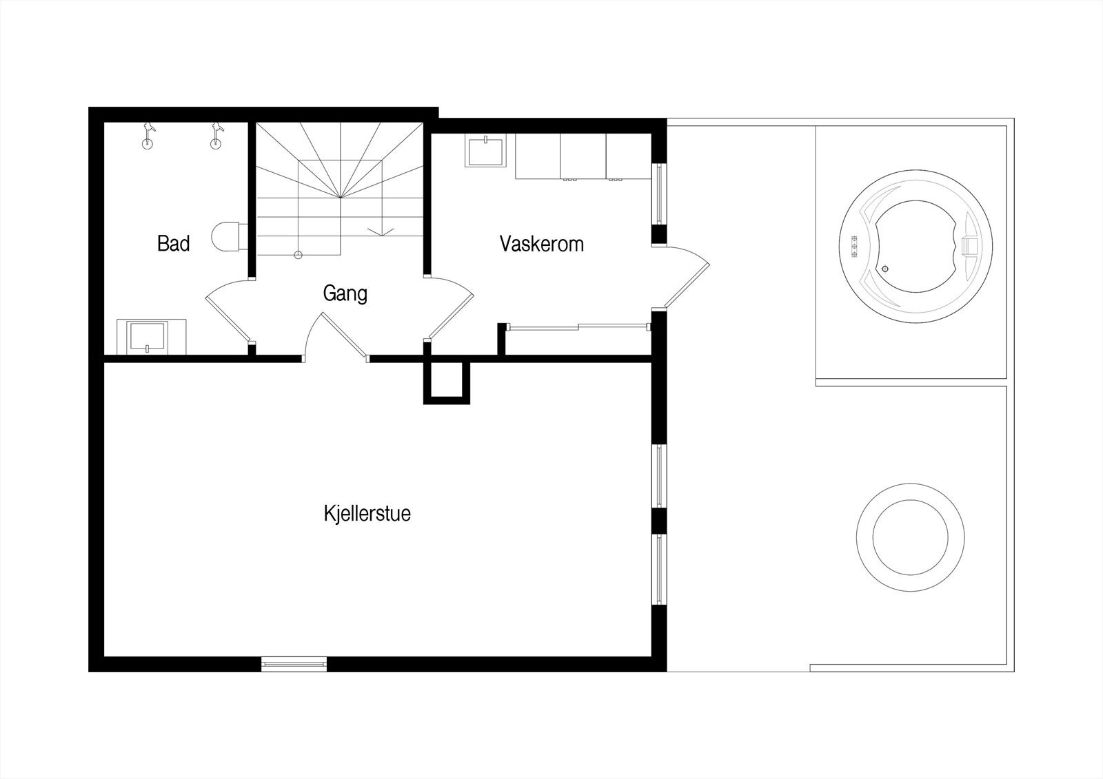 Sokkeletasje. Baderom og stue er ikke byggemeldt. Galleribilde