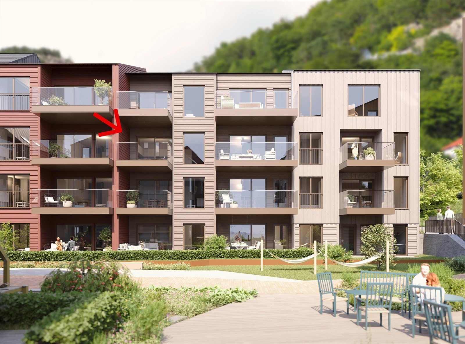 Leiligheten ligger i bygg C i det attraktive boligprosjektet Sjøbodene i Sandviken. Galleribilde