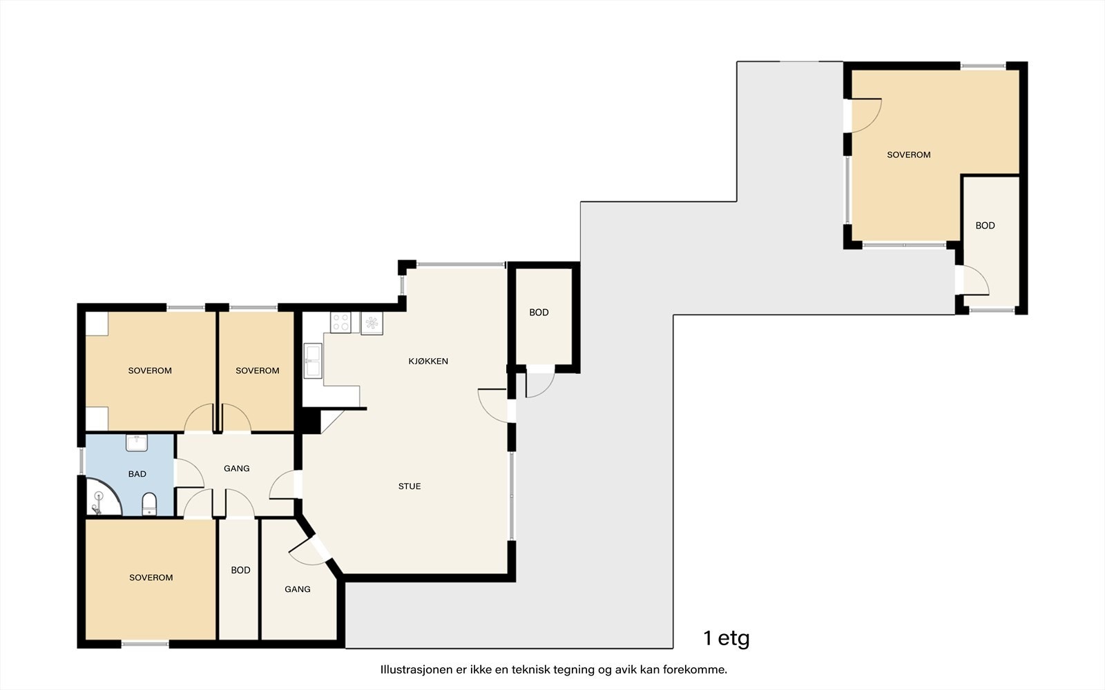 Plantegning - 1.etg. Galleribilde