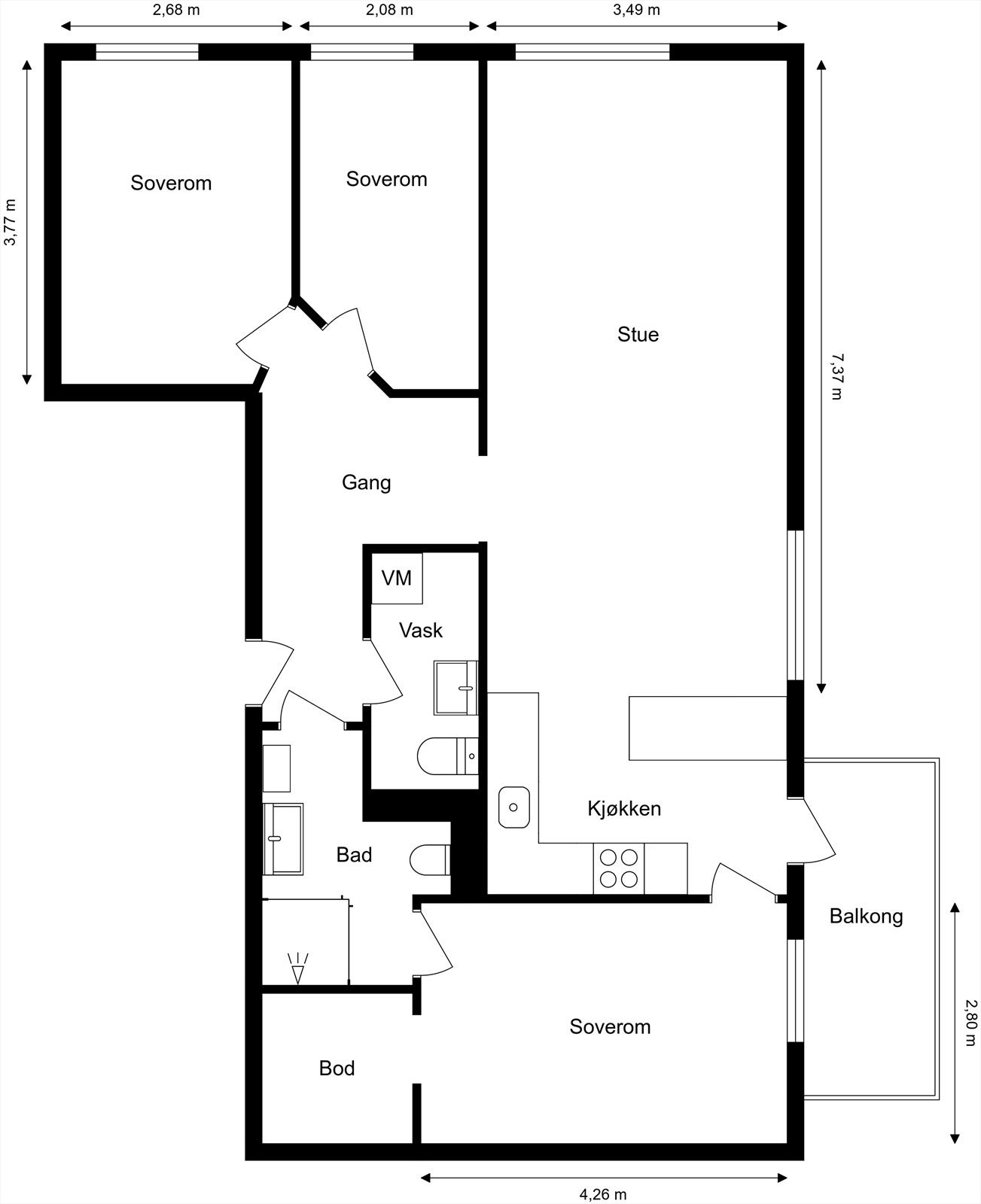 Plantegning 2D Galleribilde