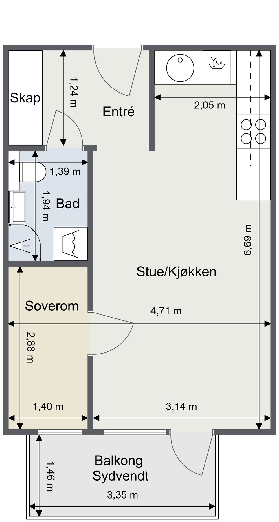 Alternativ planskisse. Avvik kan forekomme. Galleribilde