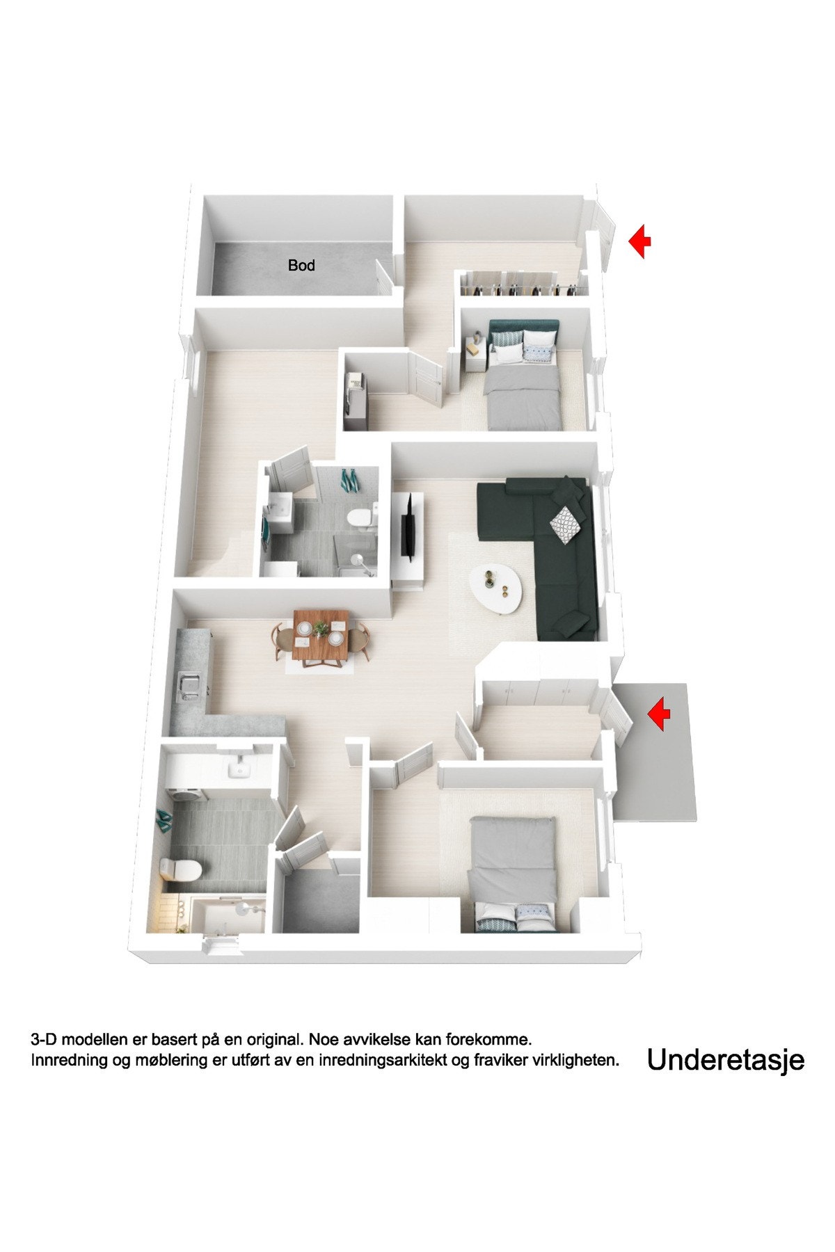 Plantegning, u.etg. Galleribilde