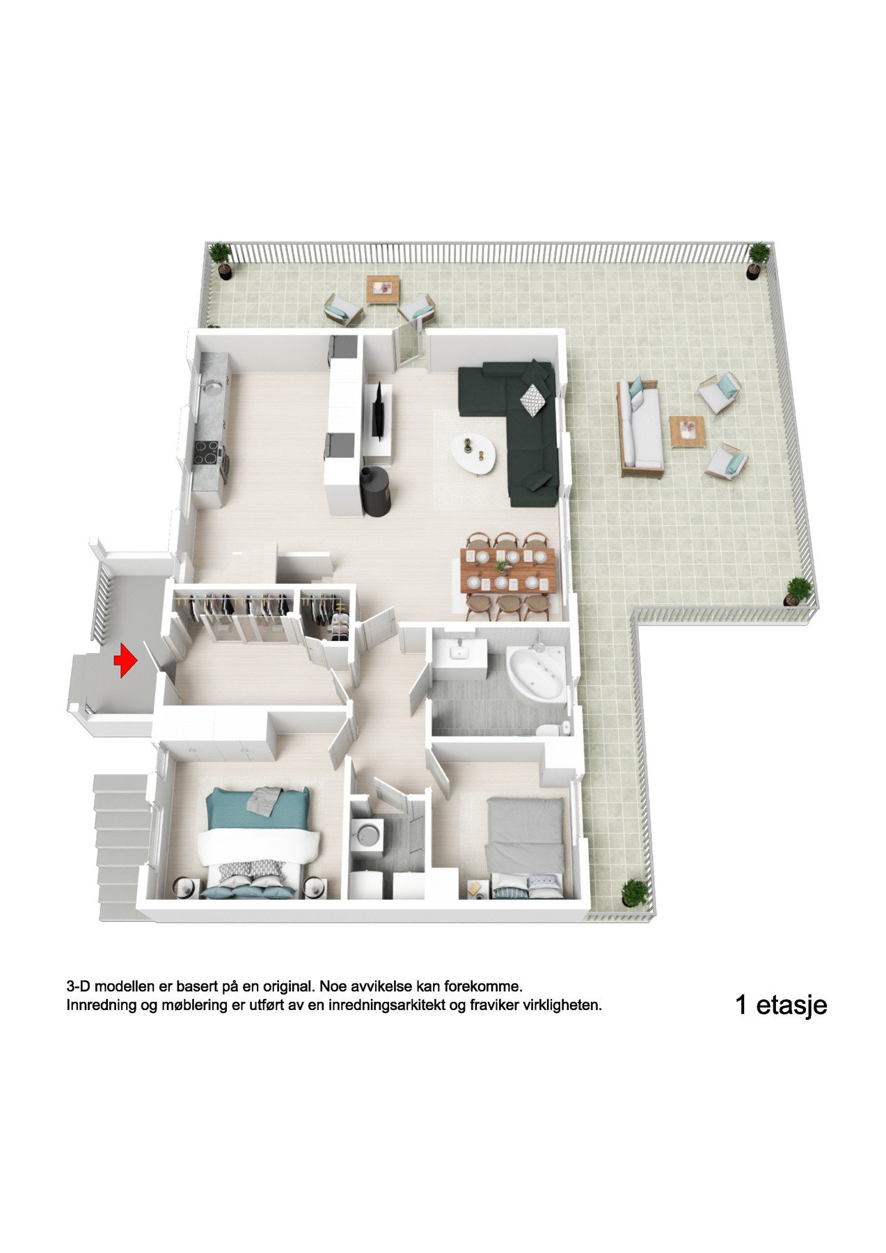 Plantegning, 1 etg. Galleribilde