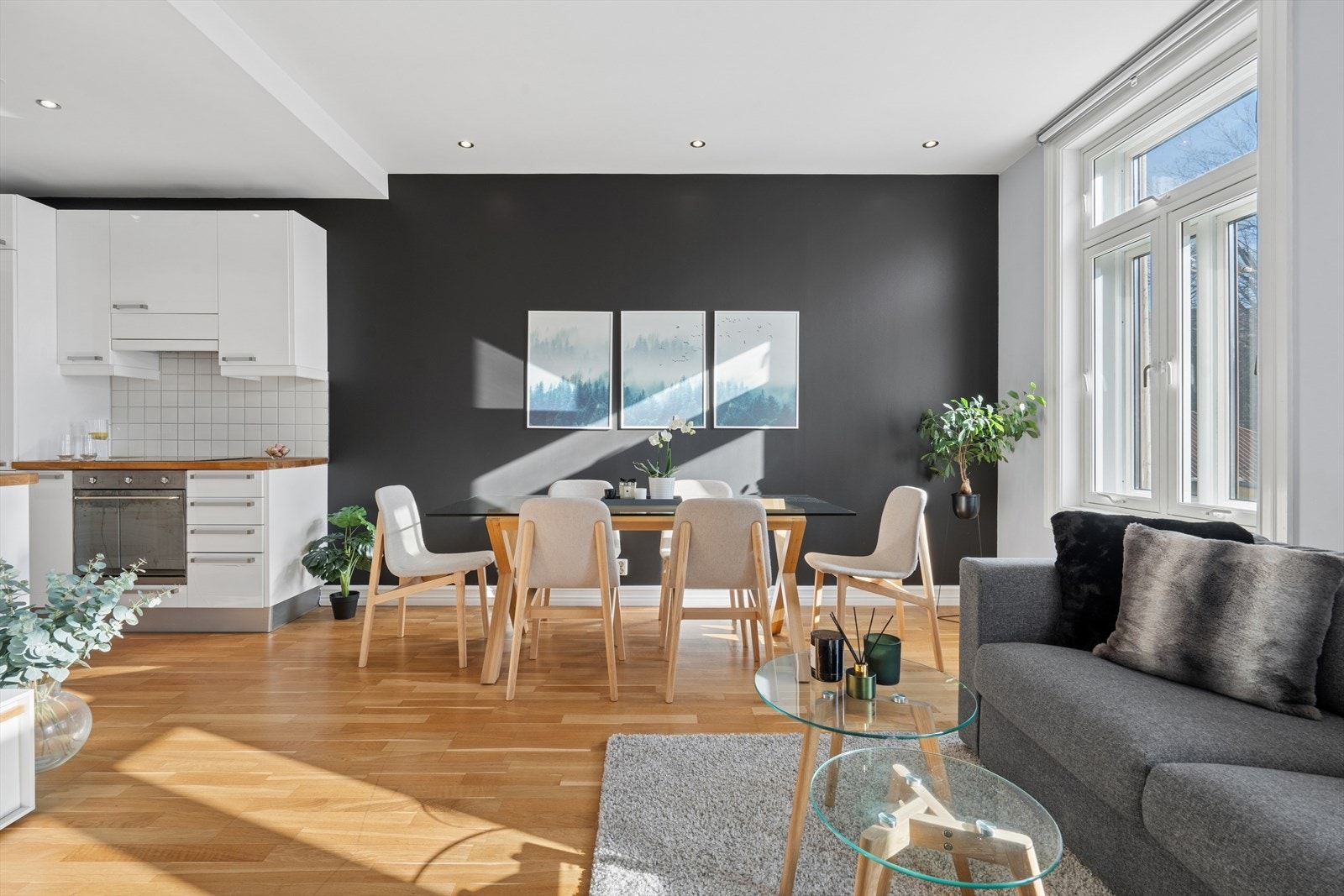 Romslig stue god plass for spisebord Galleribilde