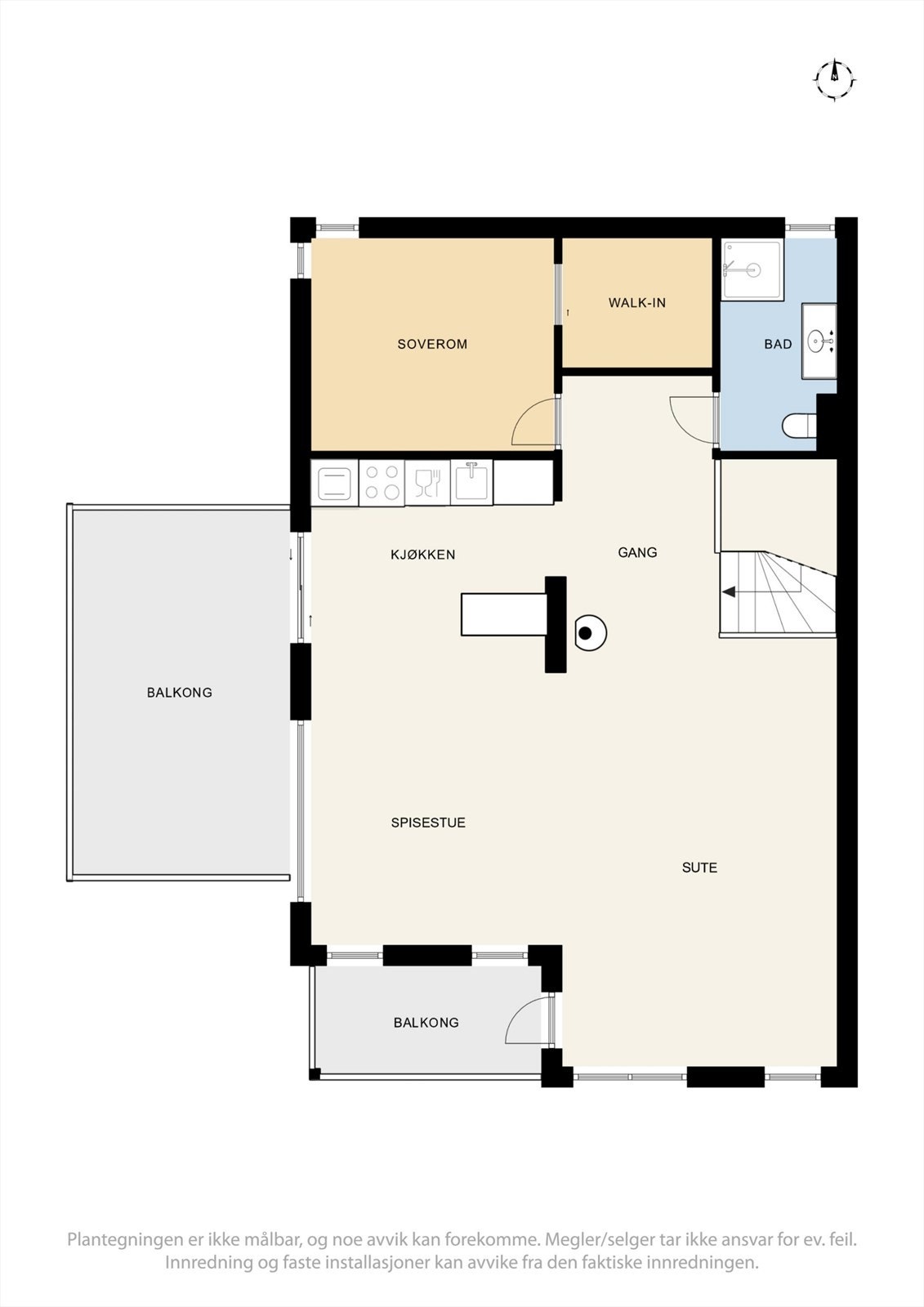 Plantegning hovedetasje. Galleribilde