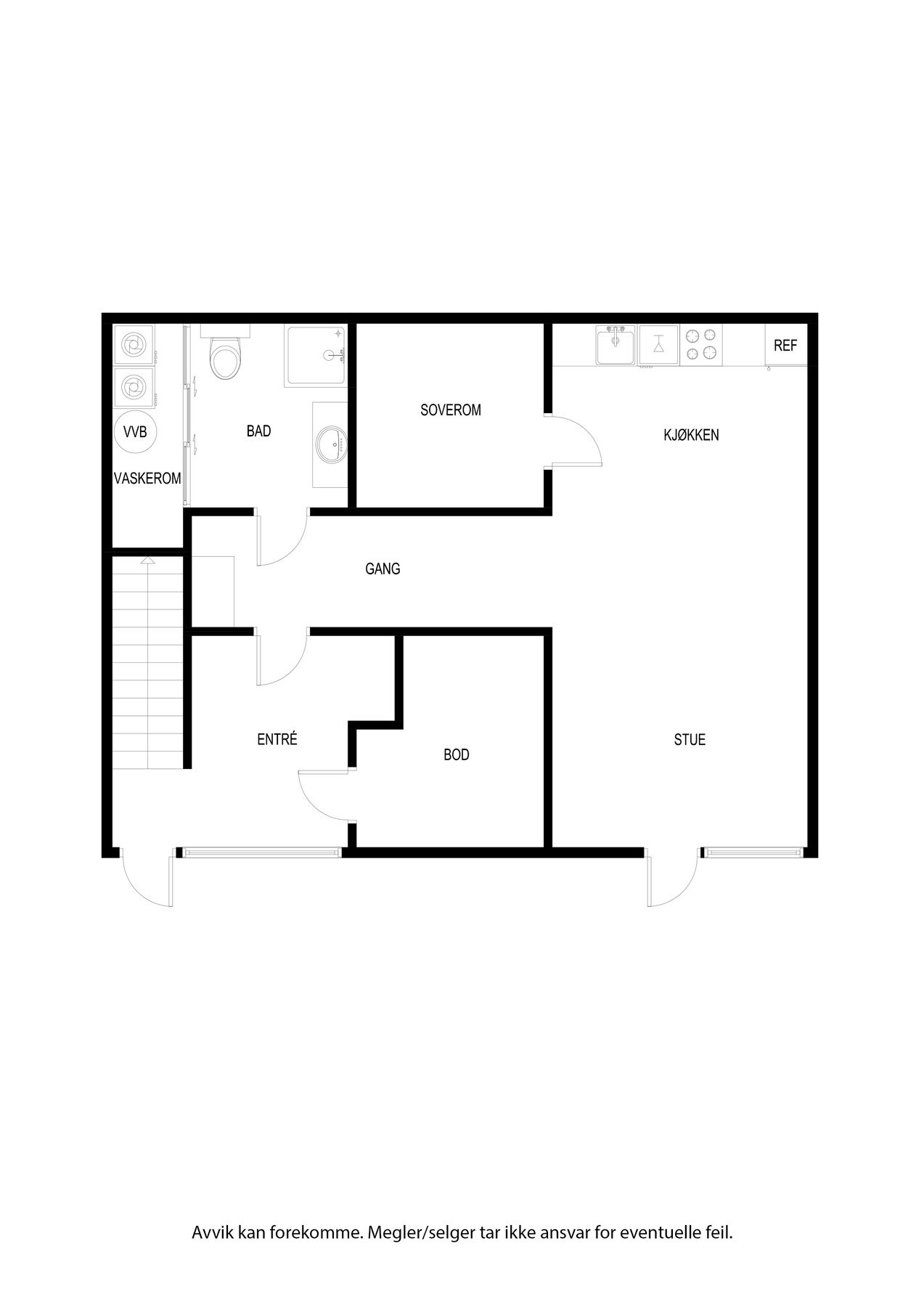 Plantegning 1 etg. Kan avike fra faktiske forhold. Galleribilde