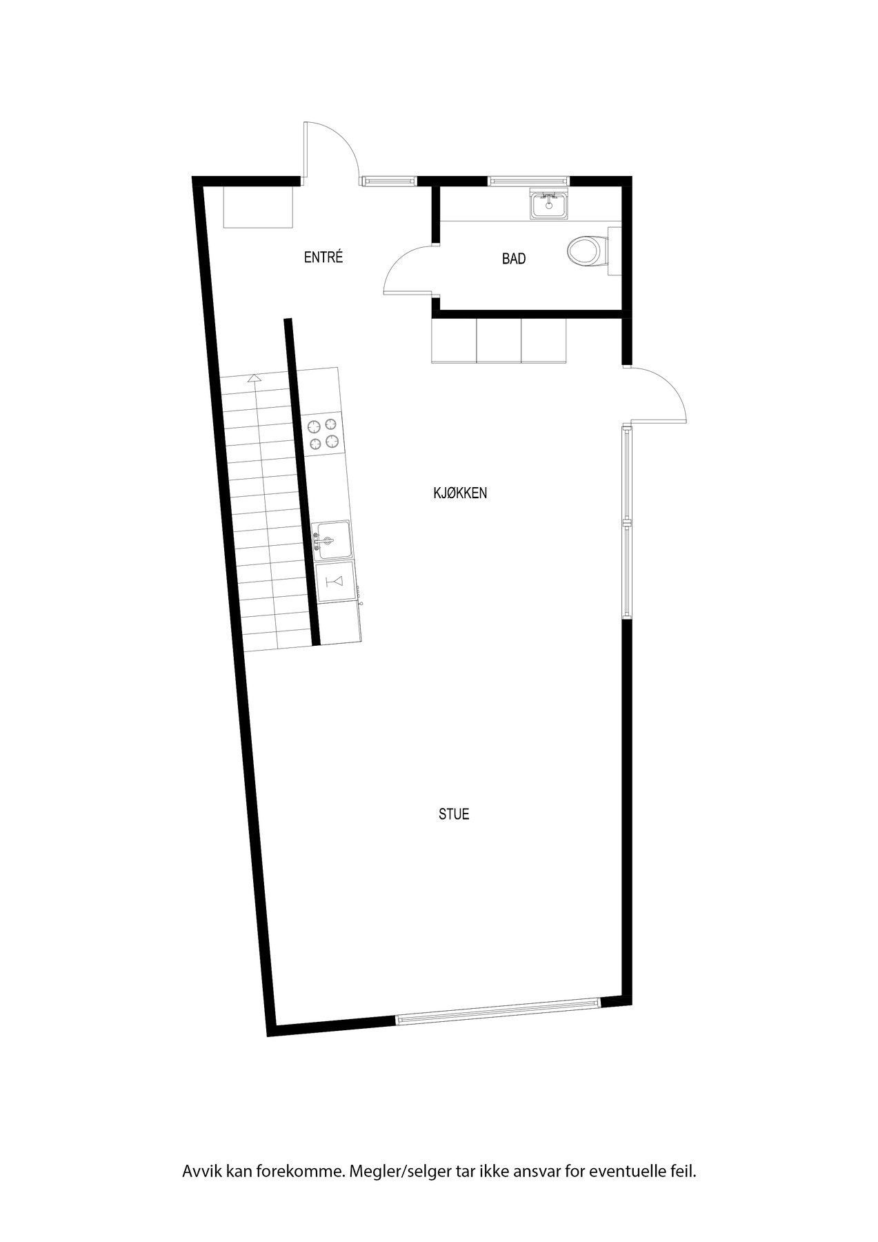 Plantegning 2 etg. Kan avike fra faktiske forhold. Galleribilde