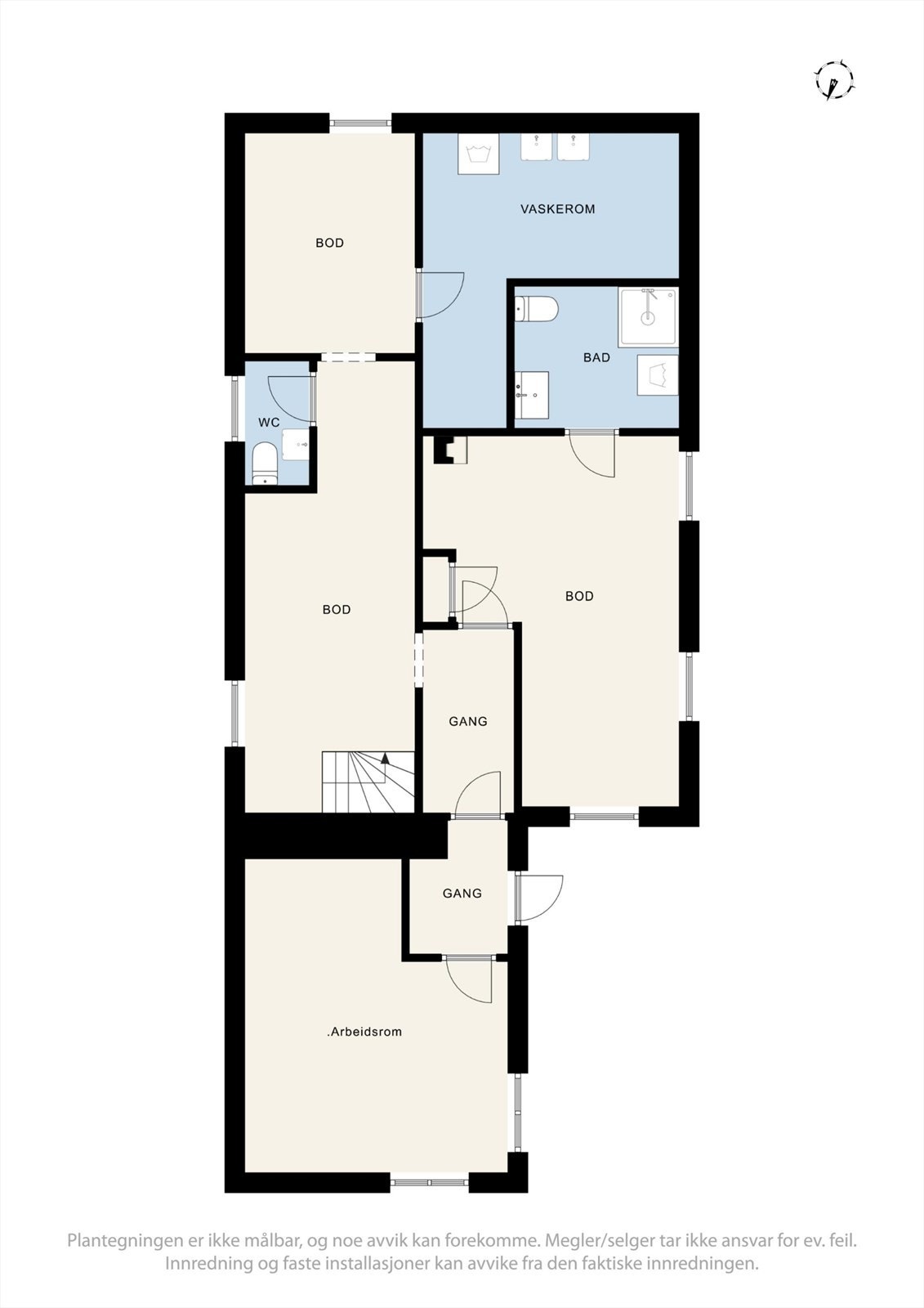 Plantegning kjeller. Galleribilde