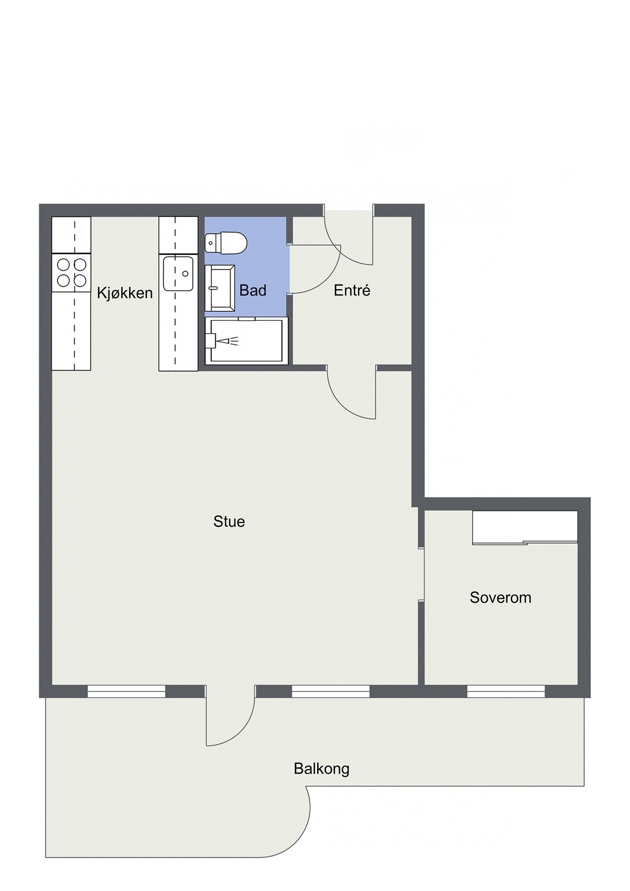 Leiligheten ligger i 4. etasje. Galleribilde