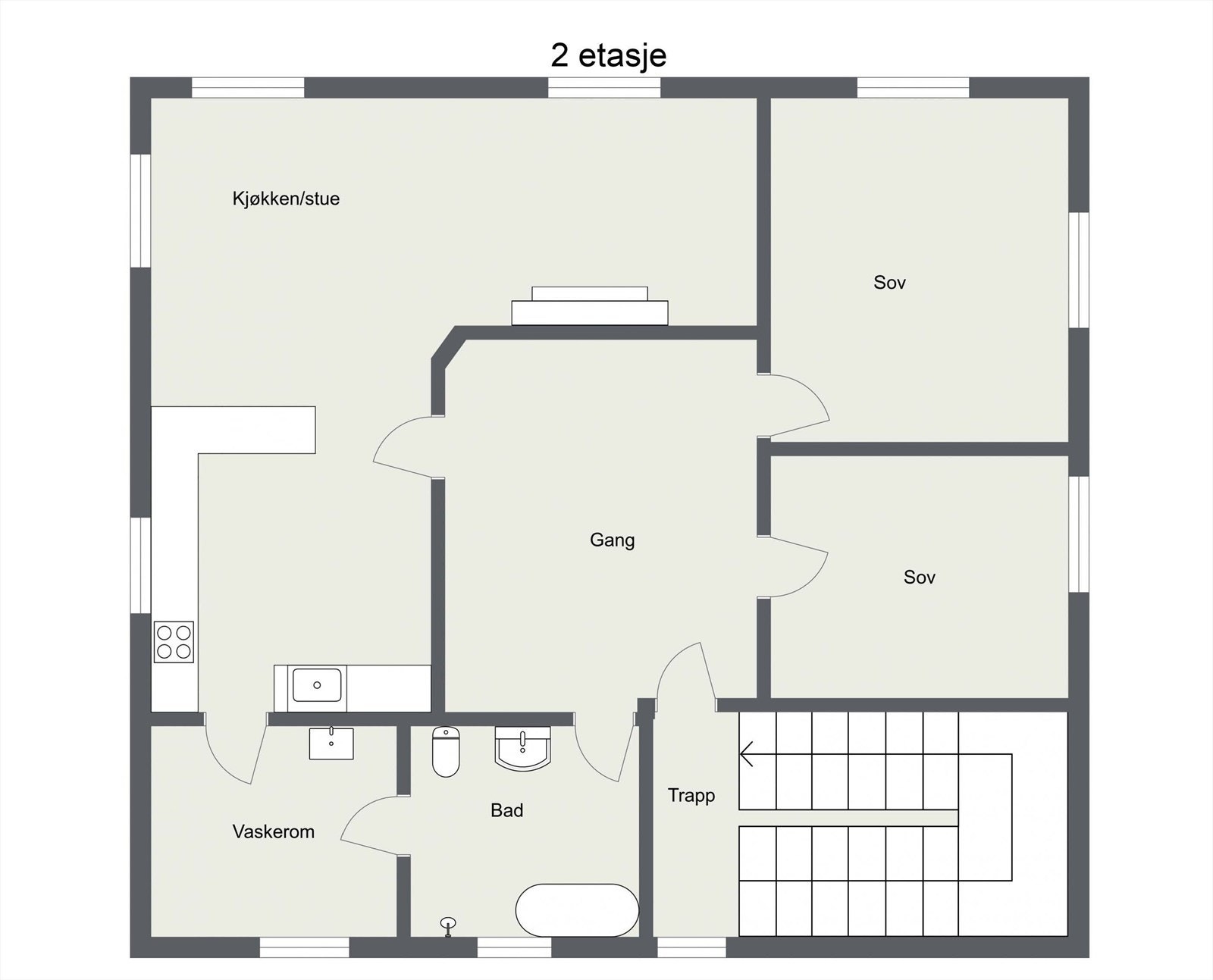 Plantegning 2. etg Galleribilde