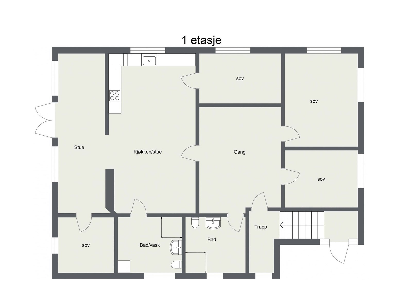 Plantegning 1. etg Galleribilde