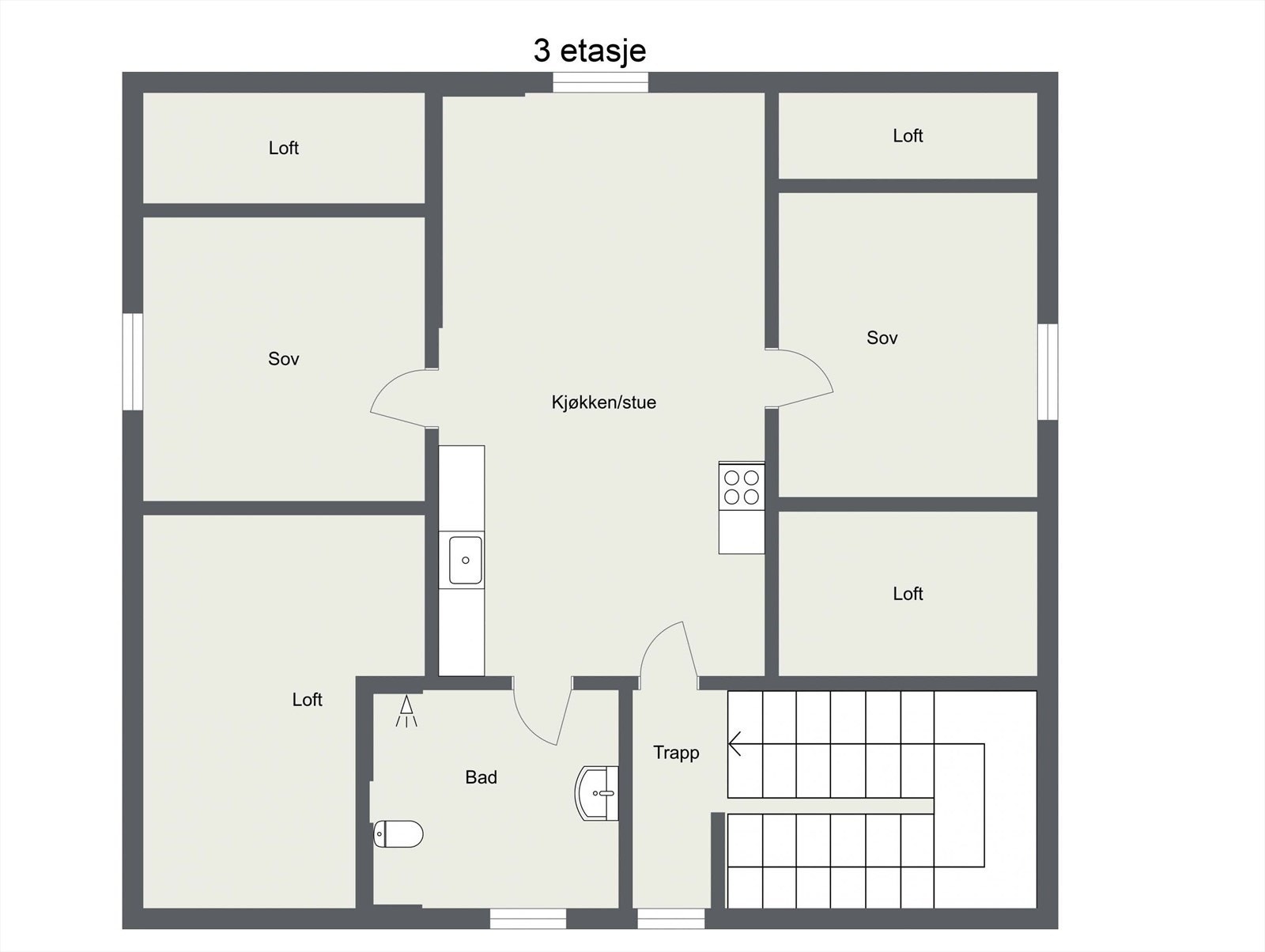 Plantegning 3. etg Galleribilde