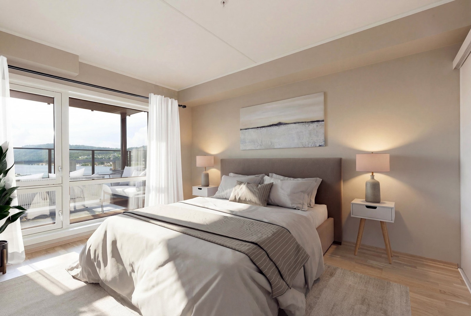 Store vindusflater slipper inn mye sollys (digital styling) Galleribilde