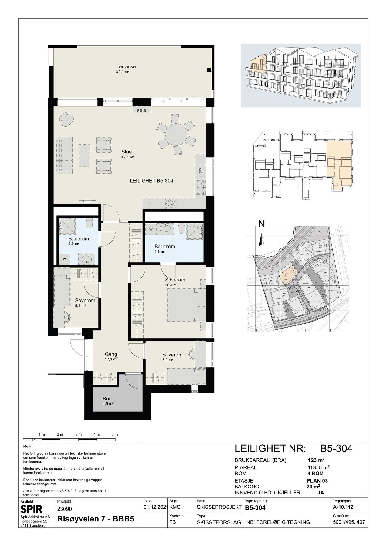 Leiligheten er usedvanlig stor for ny leilighet å være og har en meget god planløsning. Galleribilde