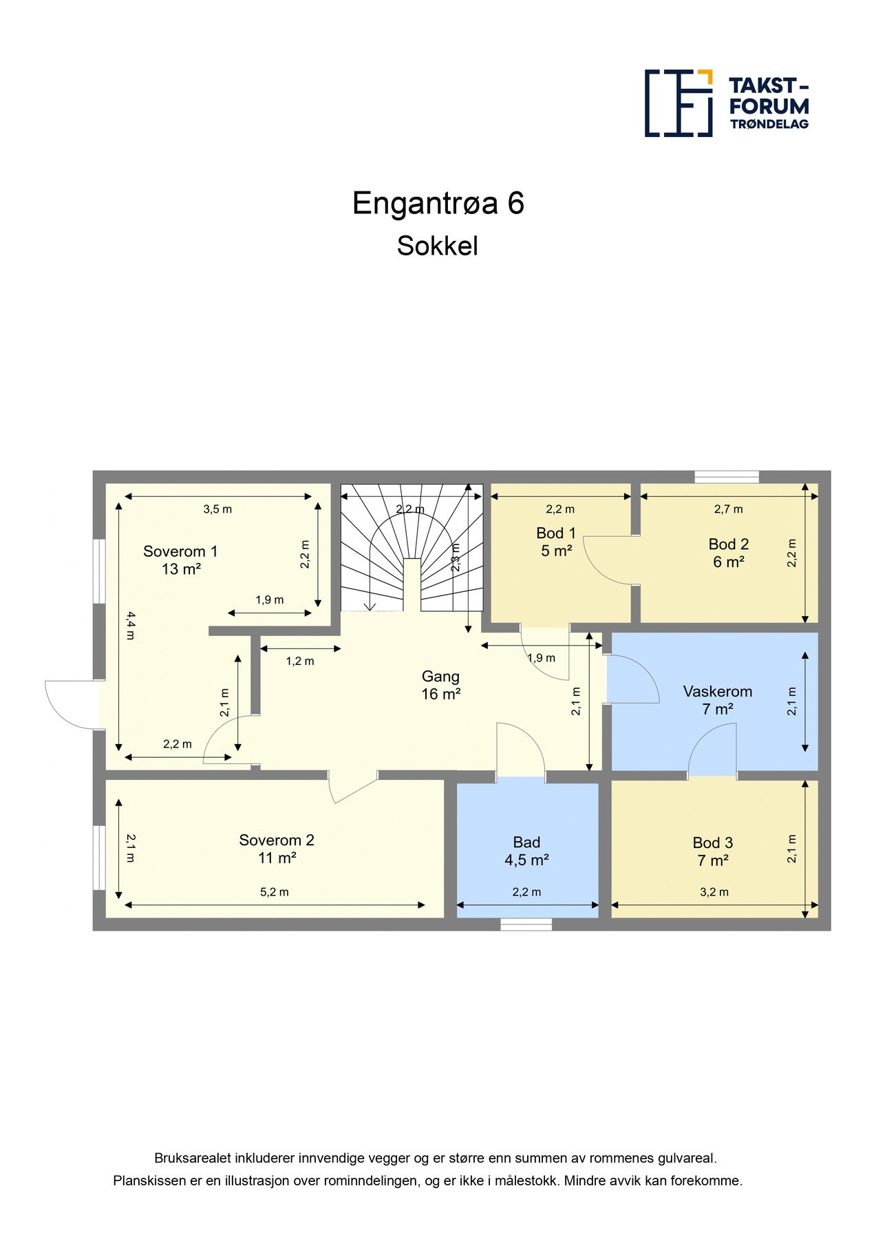 Plantegning sokkel etasje Galleribilde