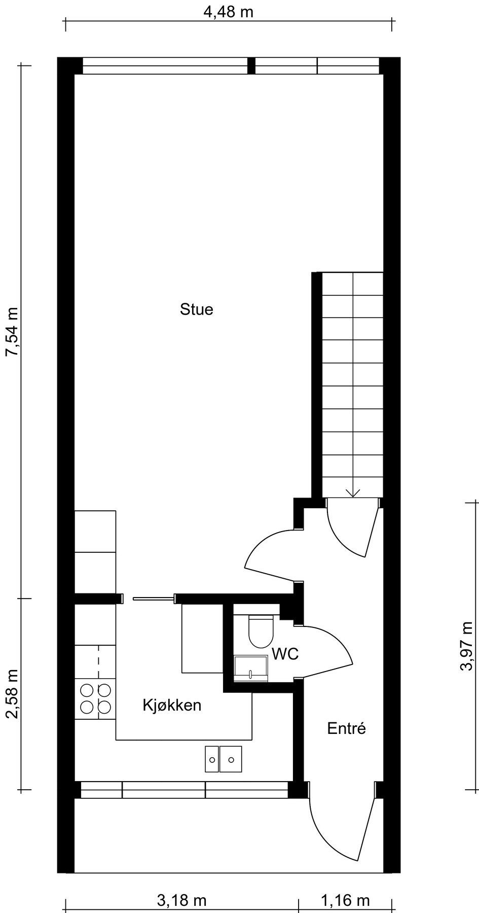 Plantegning 1. Etasje. Galleribilde