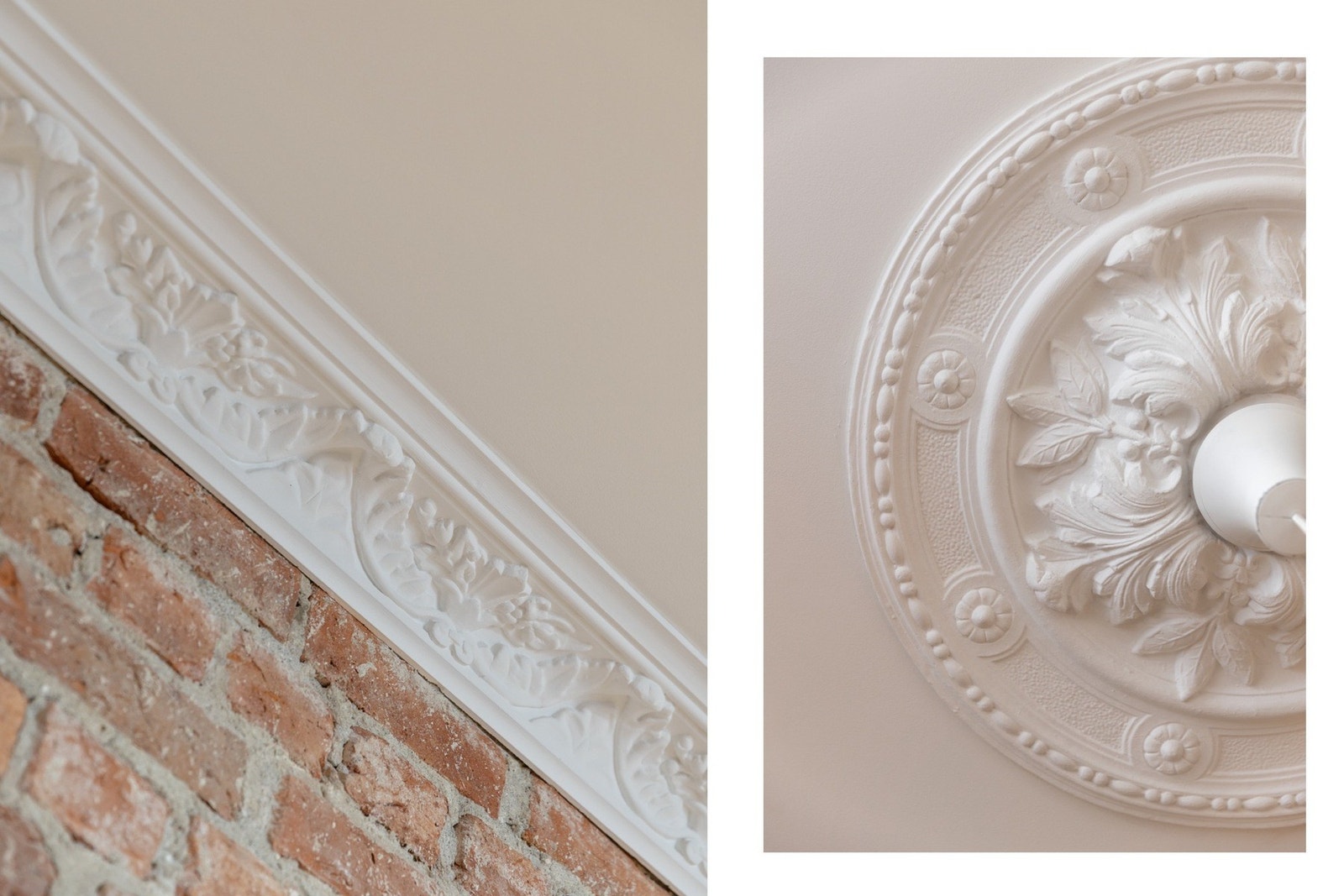 Vakre klassiske elementer som generøs takhøyde, stukkaturer og flere rosetter. Galleribilde