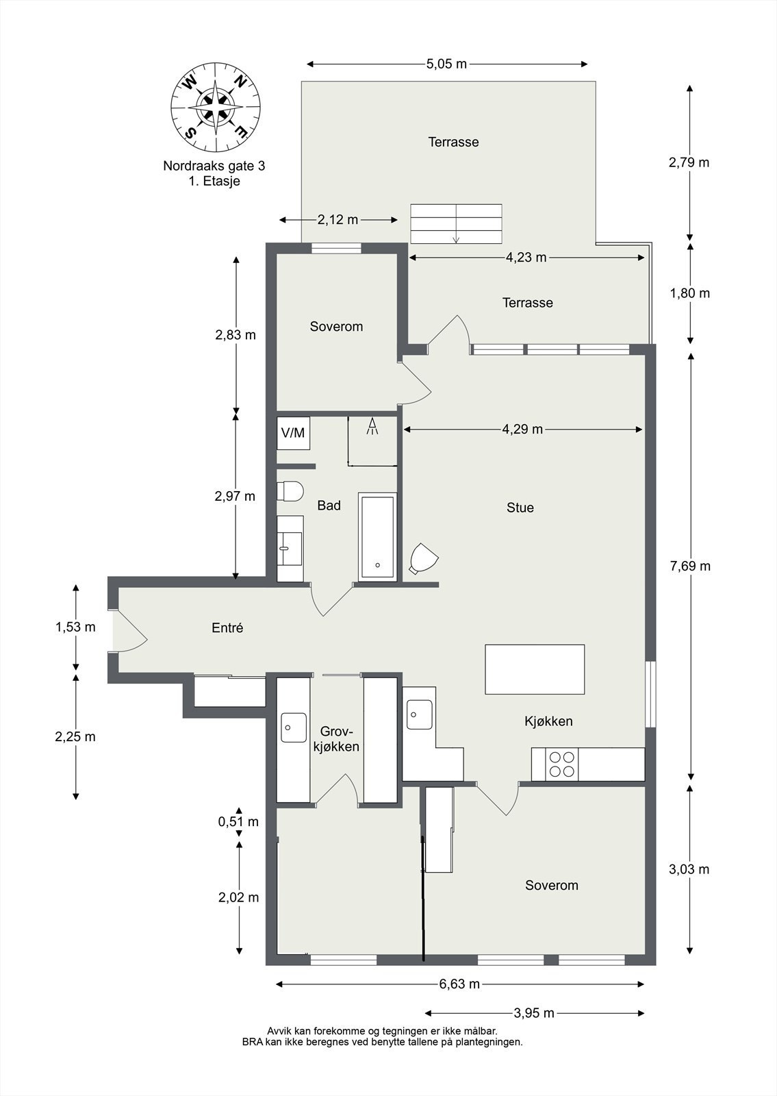 Alternativ plantegning dersom man ønsker et ekstra rom. Galleribilde