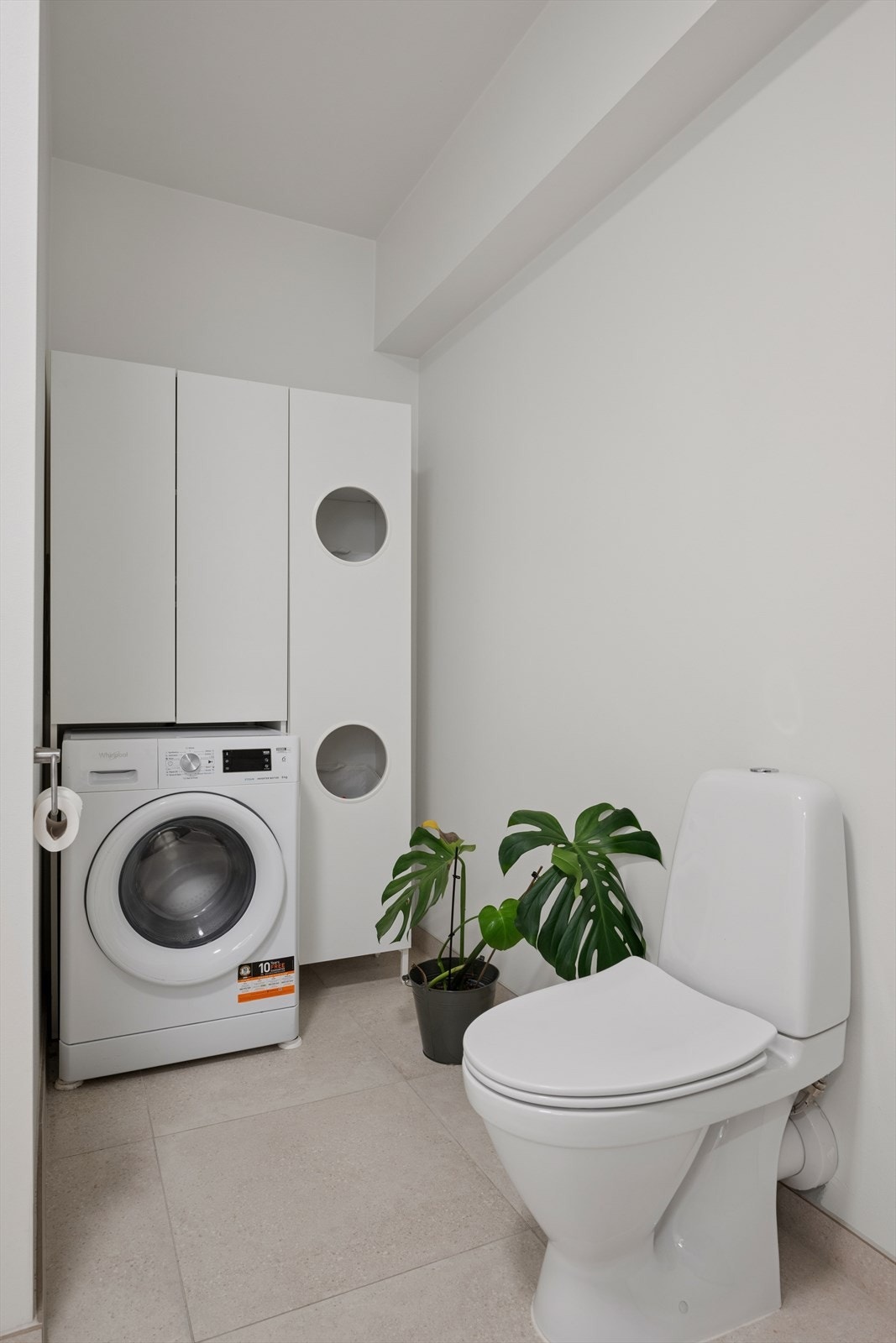 I eget innhukk har man opplegg for vaskemaskin. Galleribilde