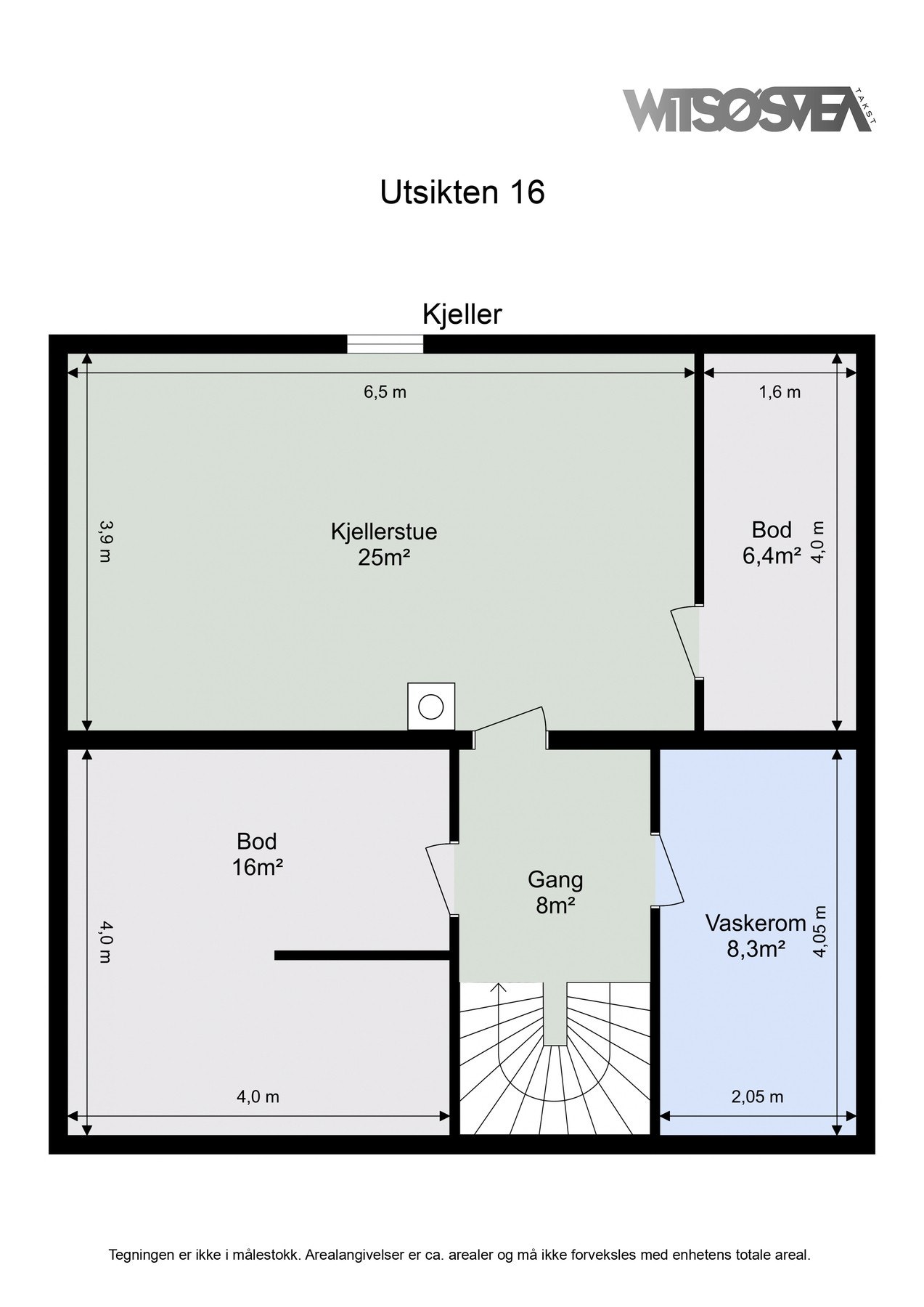 Planskisse med areal - Kjeller. Galleribilde