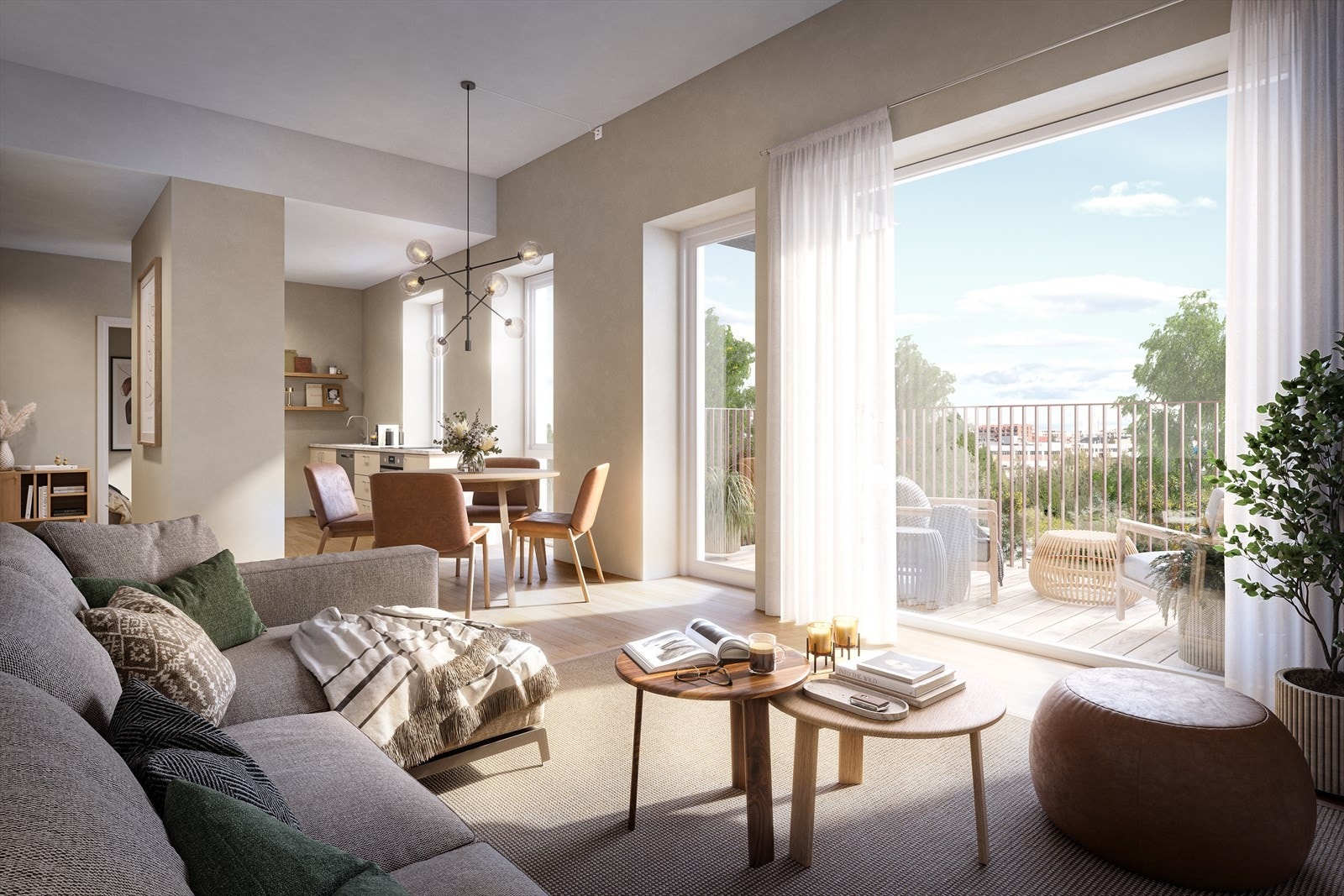 Stue og balkong på leilighet SV3-0507 Galleribilde